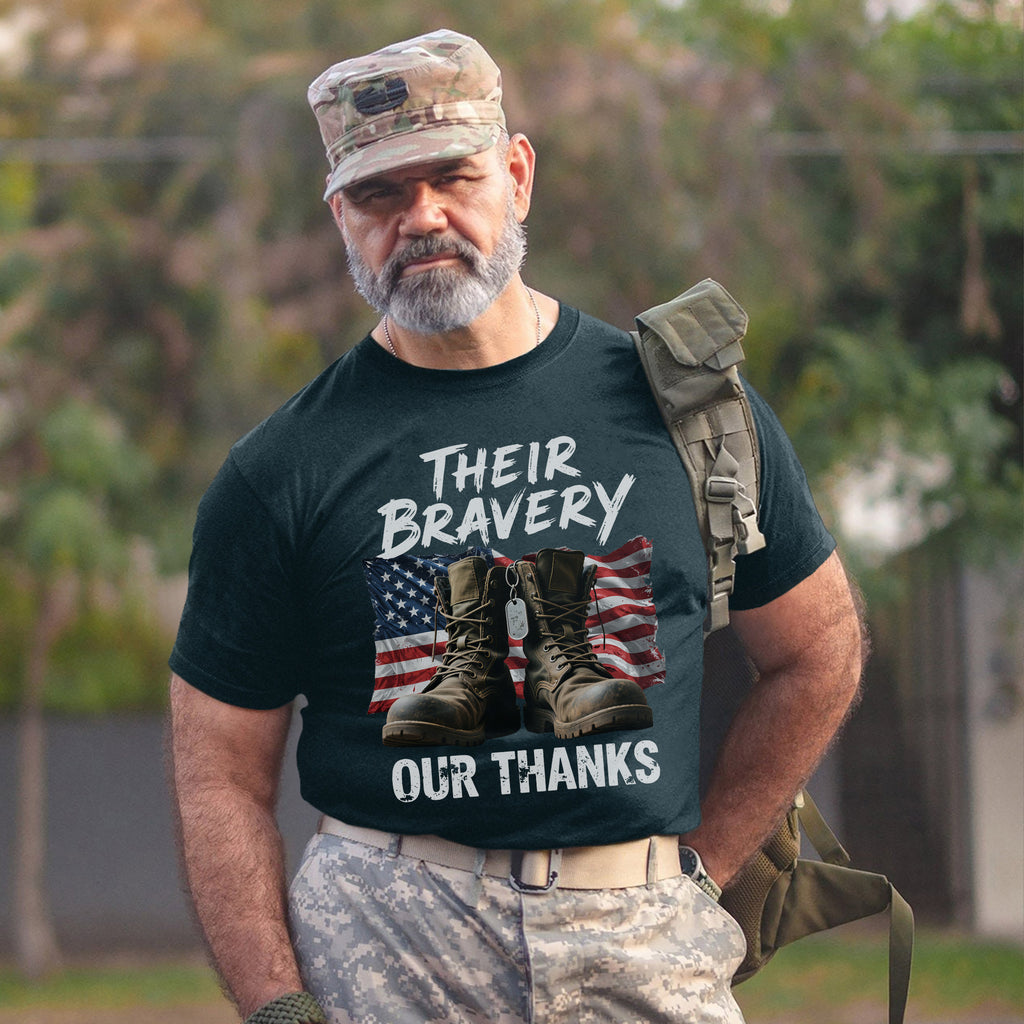 Their Bravery Our Thanks Proud US Military T-Shirt