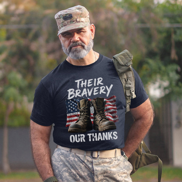 Their Bravery Our Thanks Proud US Military T-Shirt