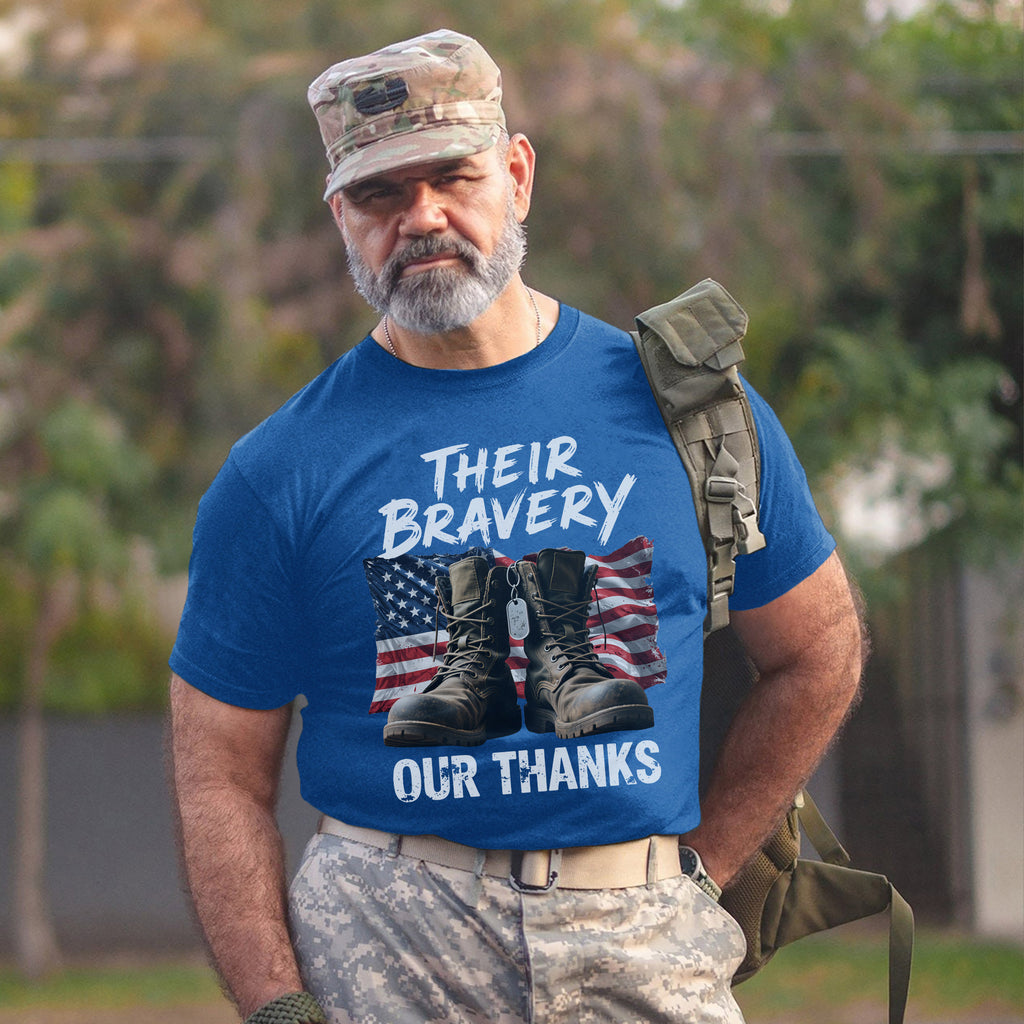 Their Bravery Our Thanks Proud US Military T-Shirt