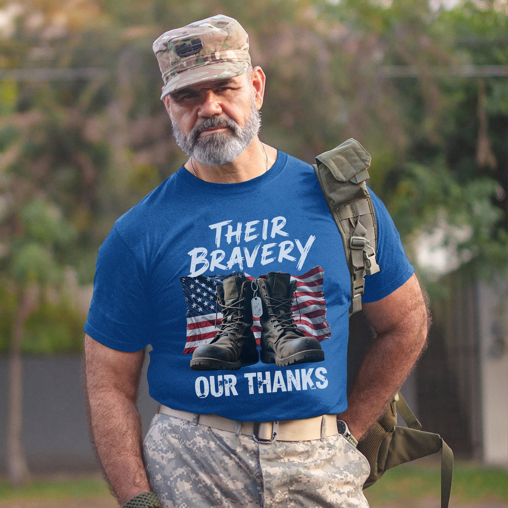 Their Bravery Our Thanks Proud US Military Veteran Honor and Patriotic Pride T-Shirt