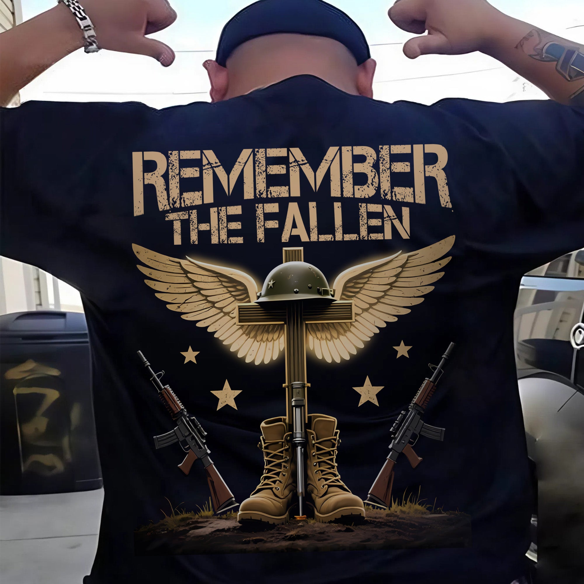 Remember the Fallen Honor the Sacrifice They Made for Our Freedom US Military Veteran T-Shirt