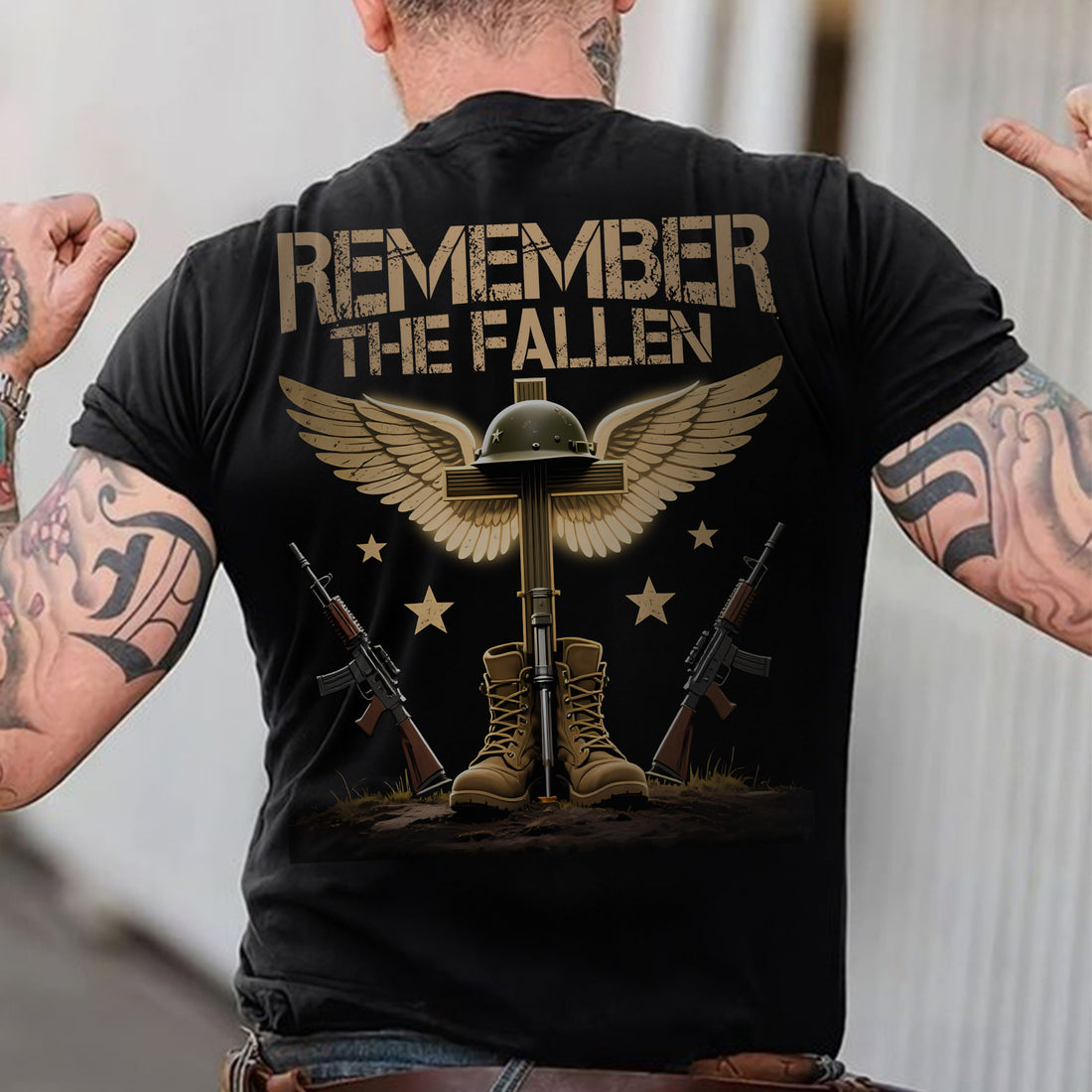 Remember the Fallen Honor the Sacrifice They Made for Our Freedom US Military Veteran T-Shirt