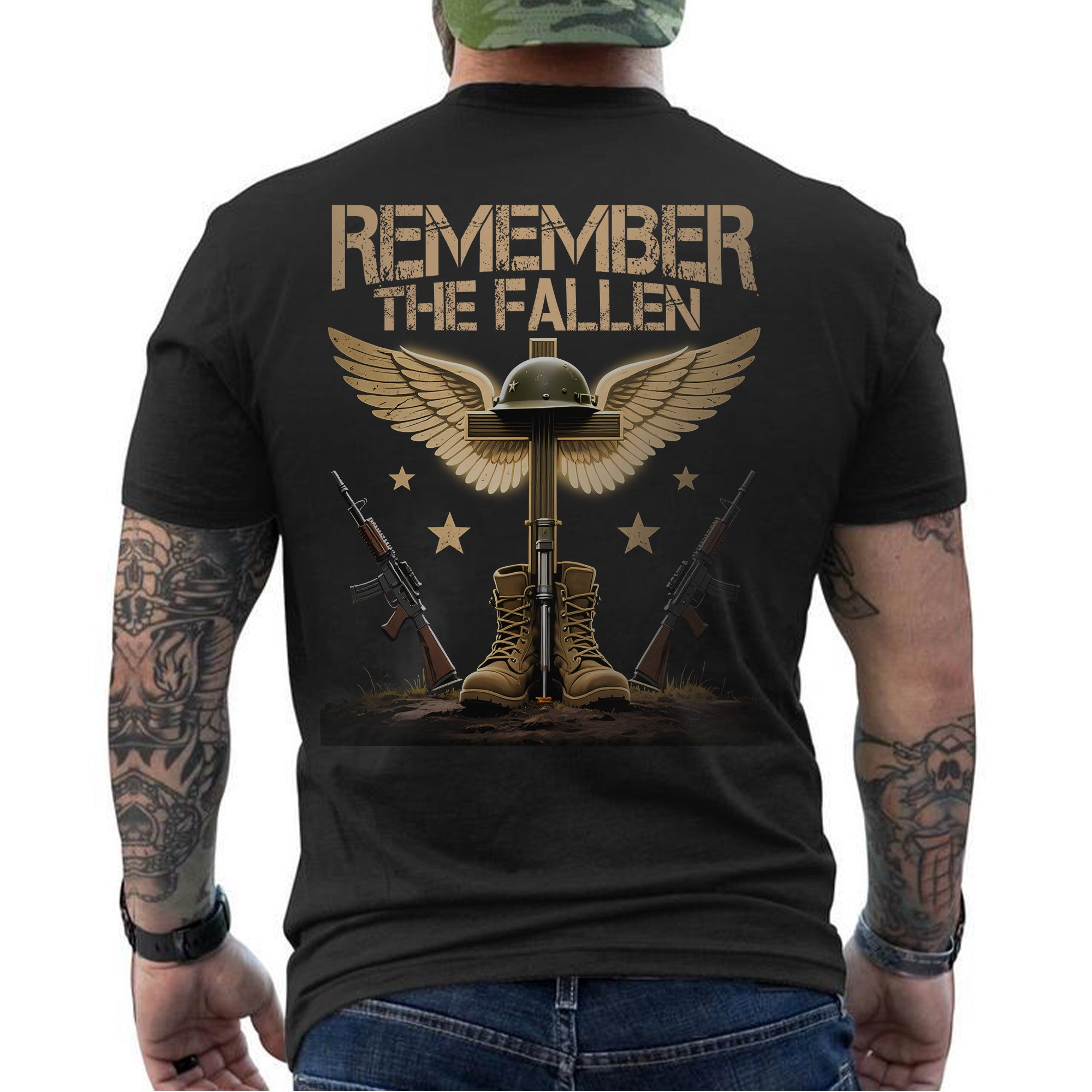 Remember the Fallen Honor the Sacrifice They Made for Our Freedom US Military Veteran T-Shirt