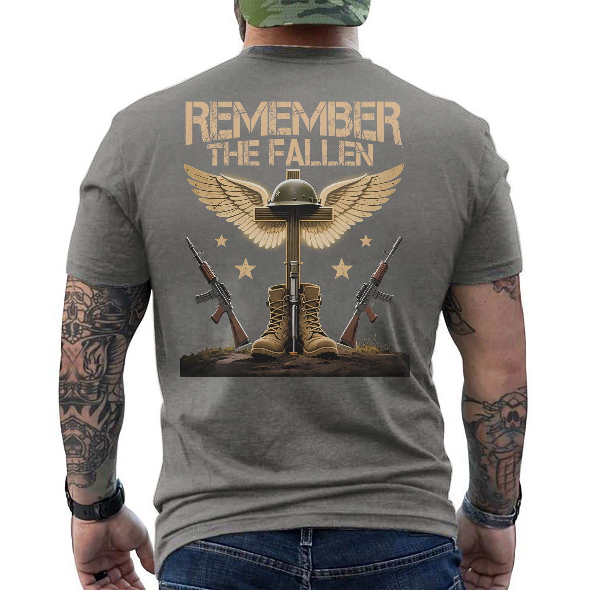 Remember the Fallen Honor the Sacrifice They Made for Our Freedom US Military Veteran T-Shirt