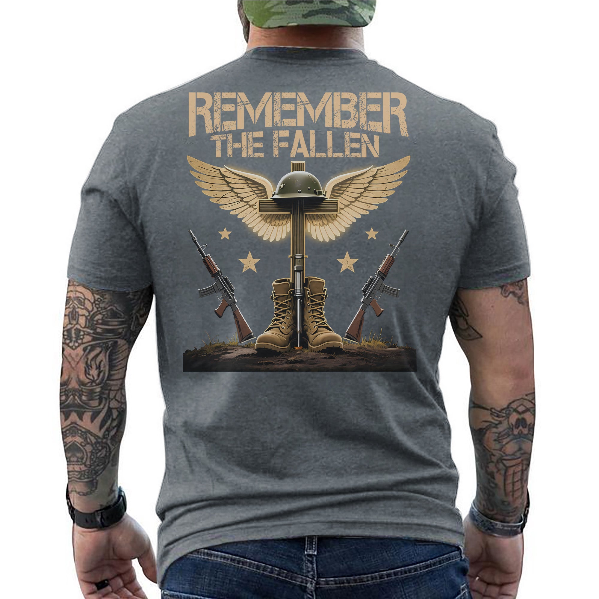 Remember the Fallen Honor the Sacrifice They Made for Our Freedom US Military Veteran T-Shirt