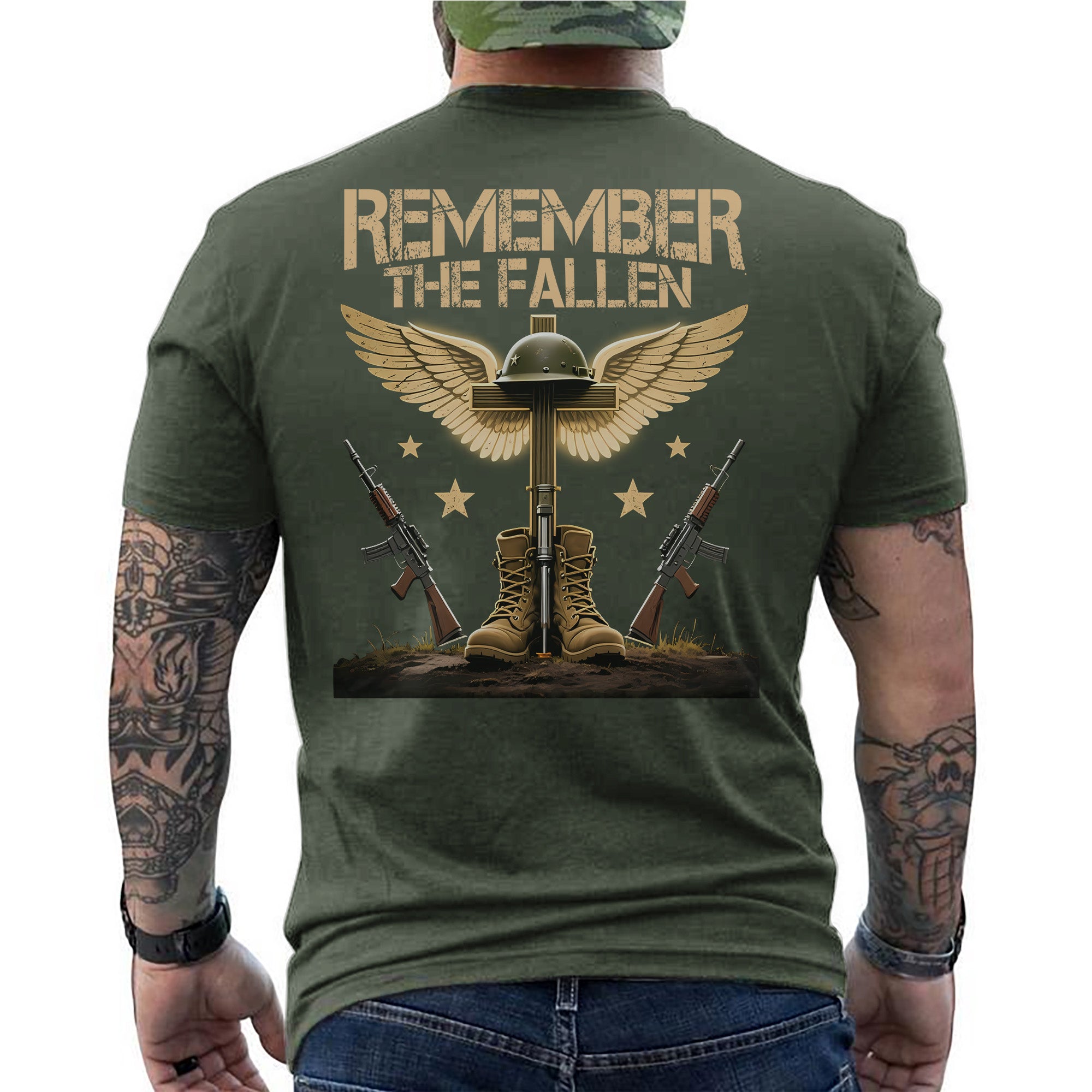 Remember the Fallen Honor the Sacrifice They Made for Our Freedom US Military Veteran T-Shirt