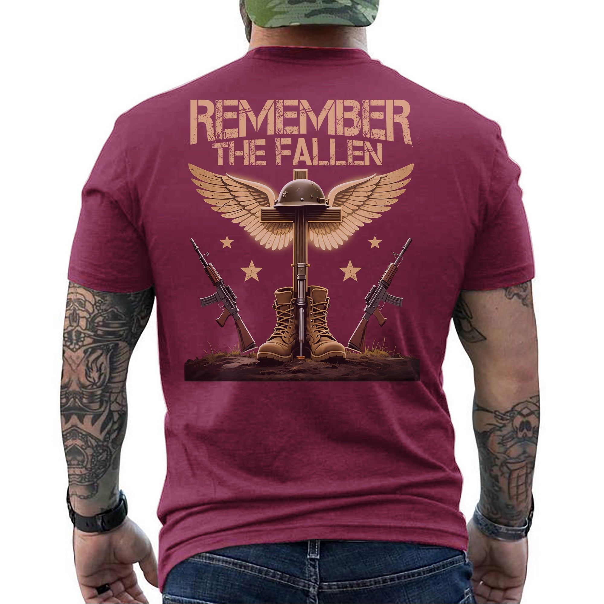 Remember the Fallen Honor the Sacrifice They Made for Our Freedom US Military Veteran T-Shirt