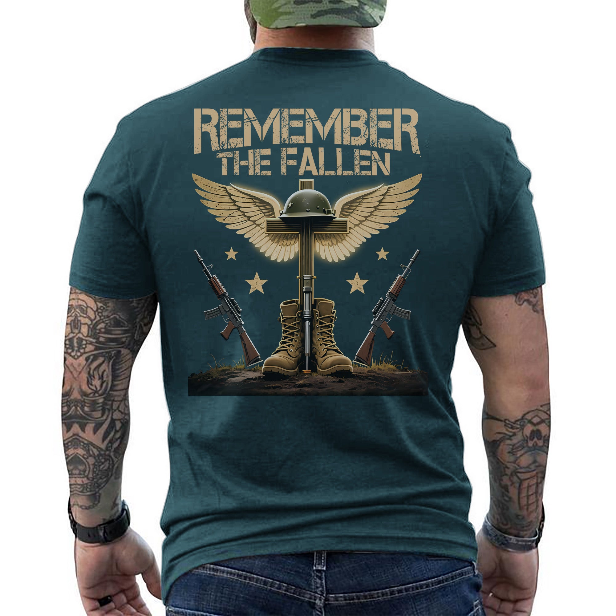 Remember the Fallen Honor the Sacrifice They Made for Our Freedom US Military Veteran T-Shirt