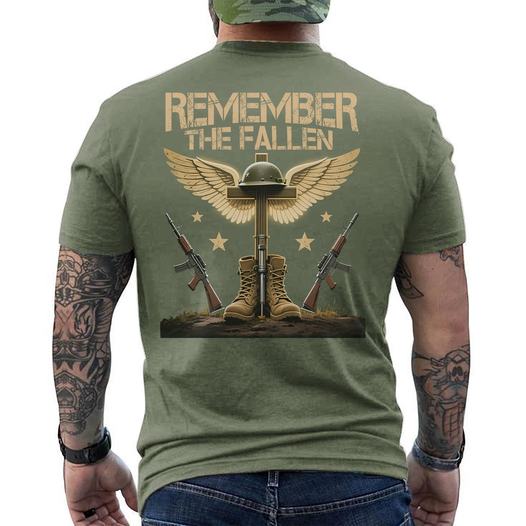 Remember the Fallen Honor the Sacrifice They Made for Our Freedom US Military Veteran T-Shirt