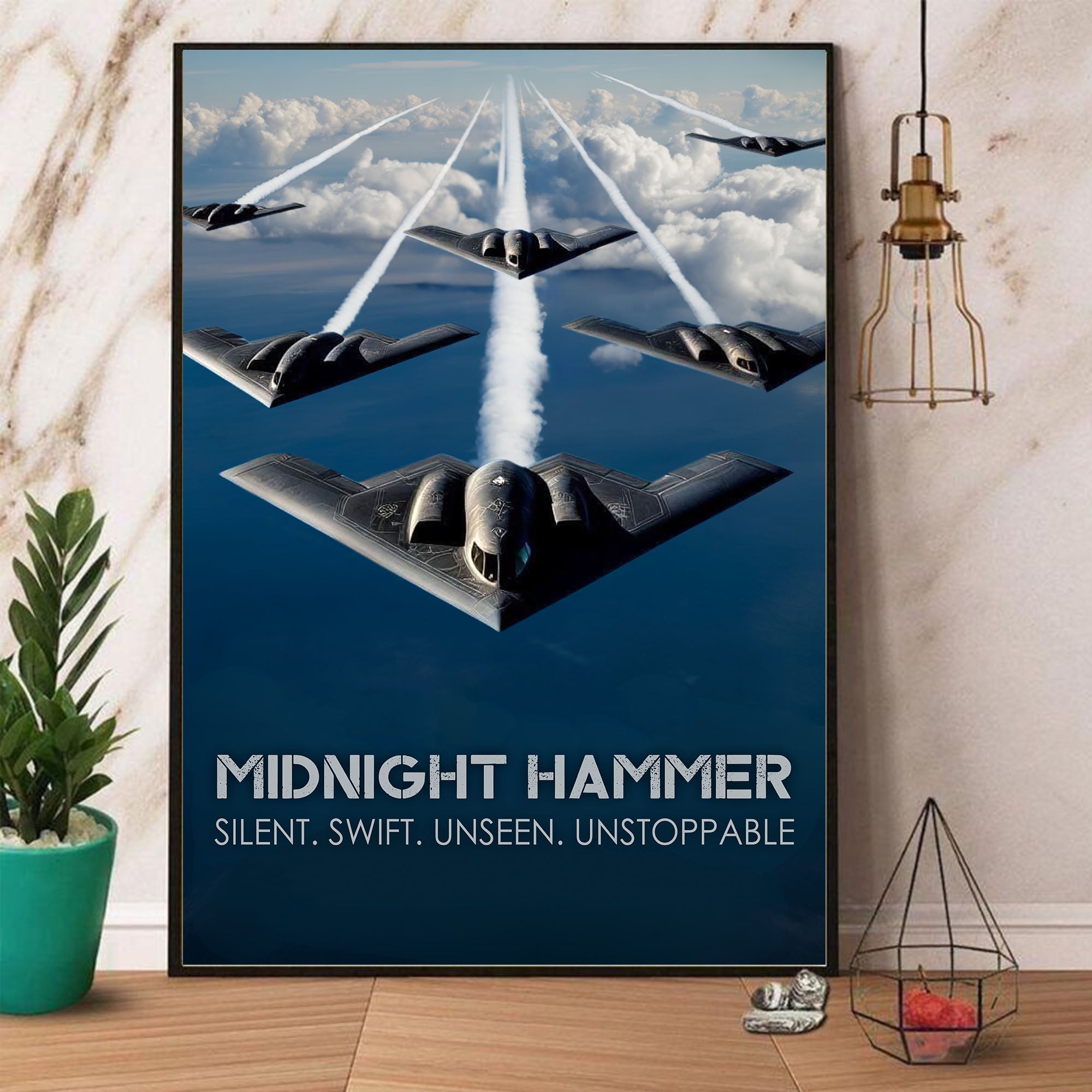 Operation Midnight Hammer Silent Swift Unseen Unstoppable Proud US Military Veteran Poster