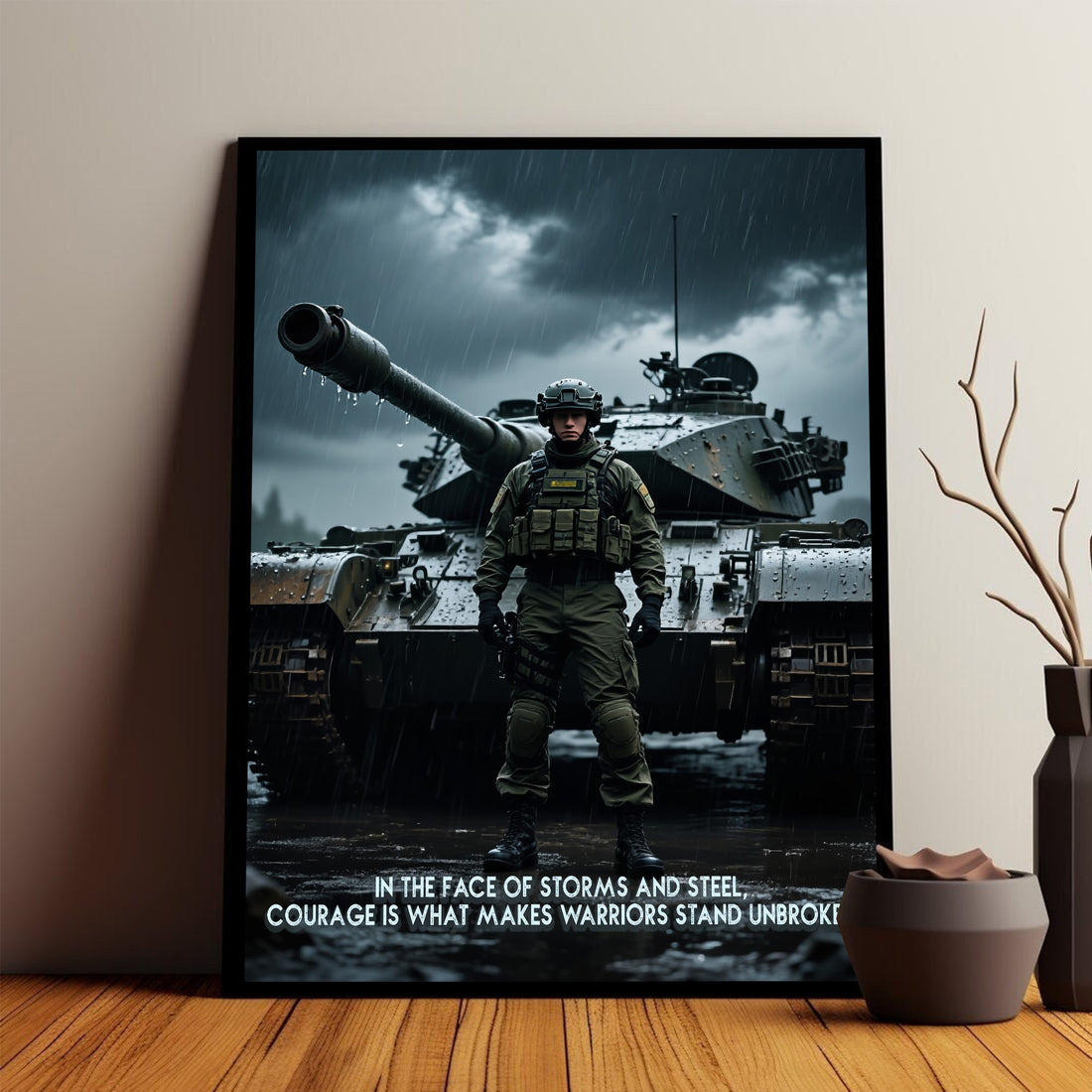 In the Face of Storms and Steel Courage Is What Makes Warriors Stand Unbroken Veteran Poster