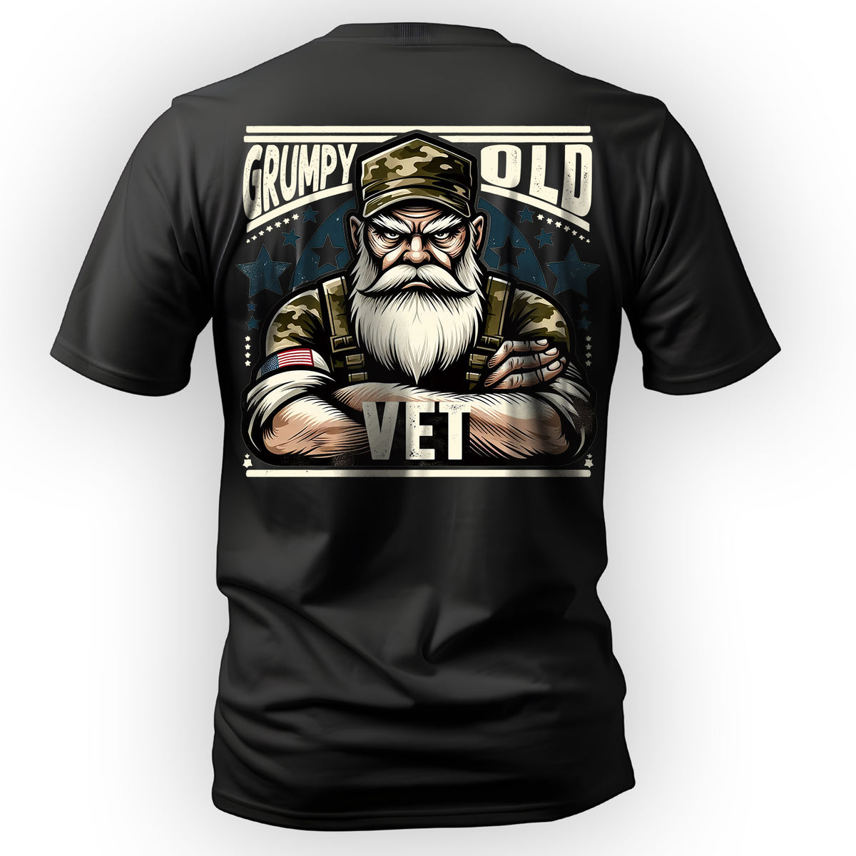 Grumpy Old Vet Proud US Military Veteran T-Shirt Main image