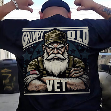 Grumpy Old Vet Proud US Military Veteran Patriotic Humor and Pride T-Shirt