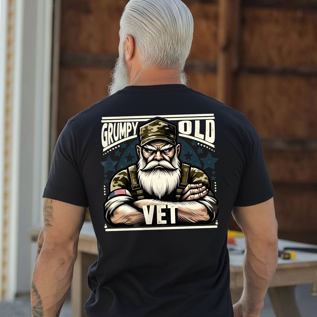 Grumpy Old Vet Proud US Military Veteran T-Shirt