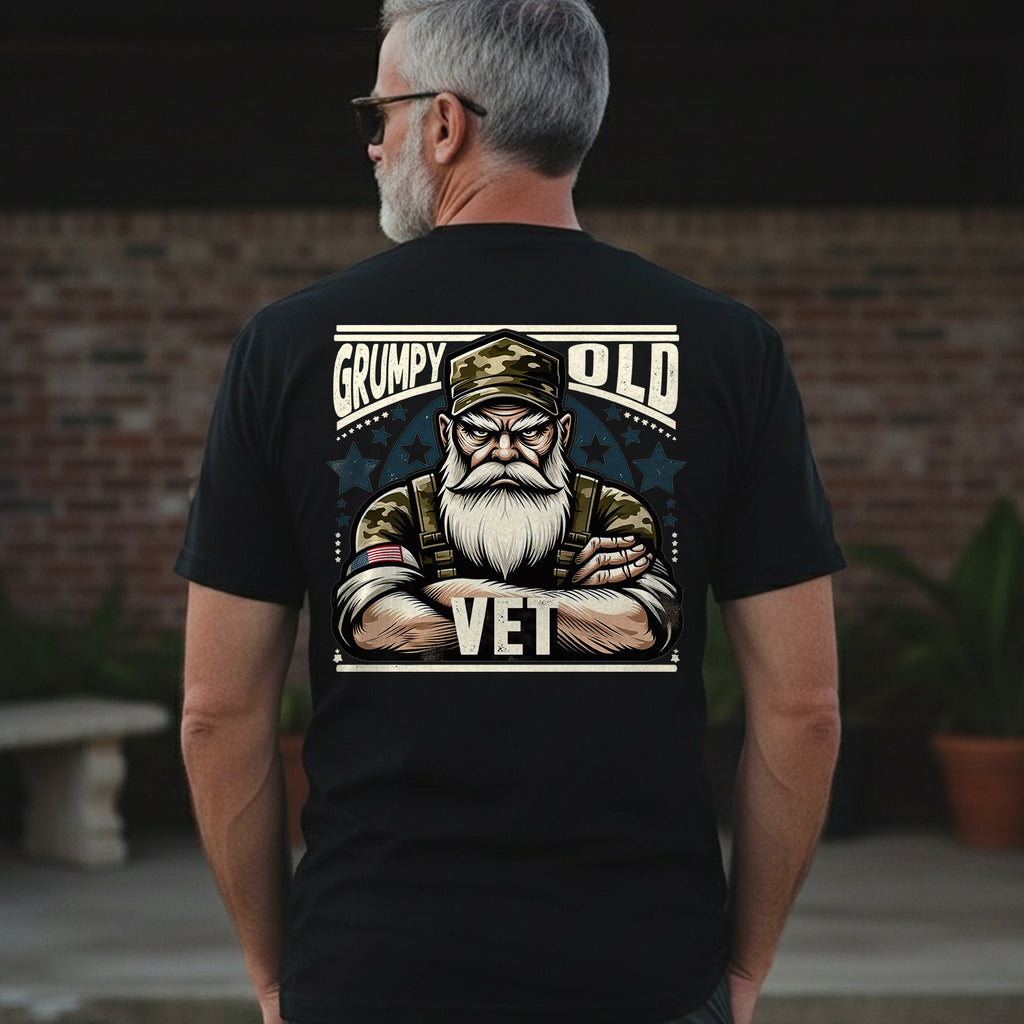 Grumpy Old Vet Proud US Military Veteran T-Shirt
