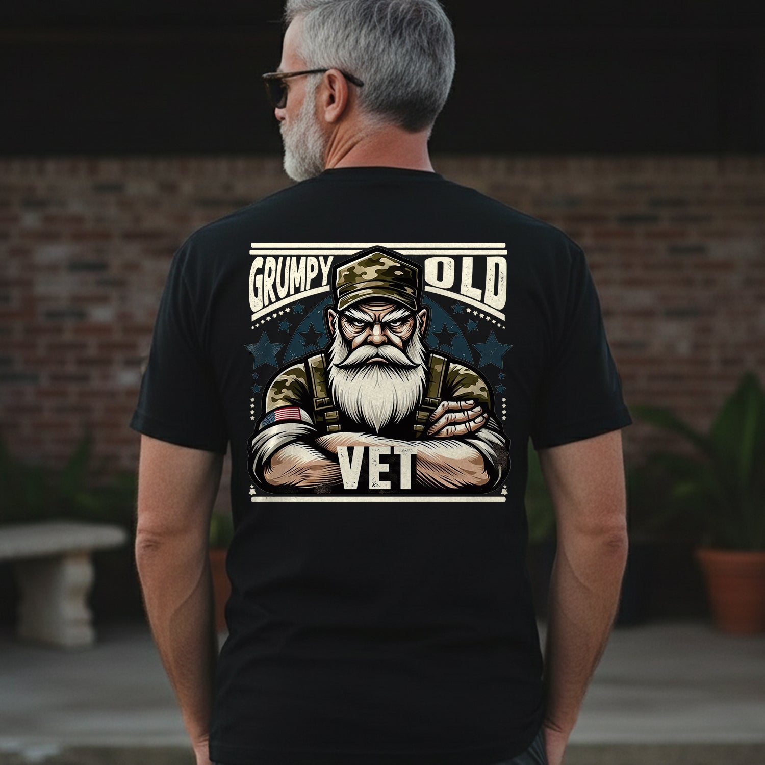 Grumpy Old Vet Proud US Military Veteran T-Shirt