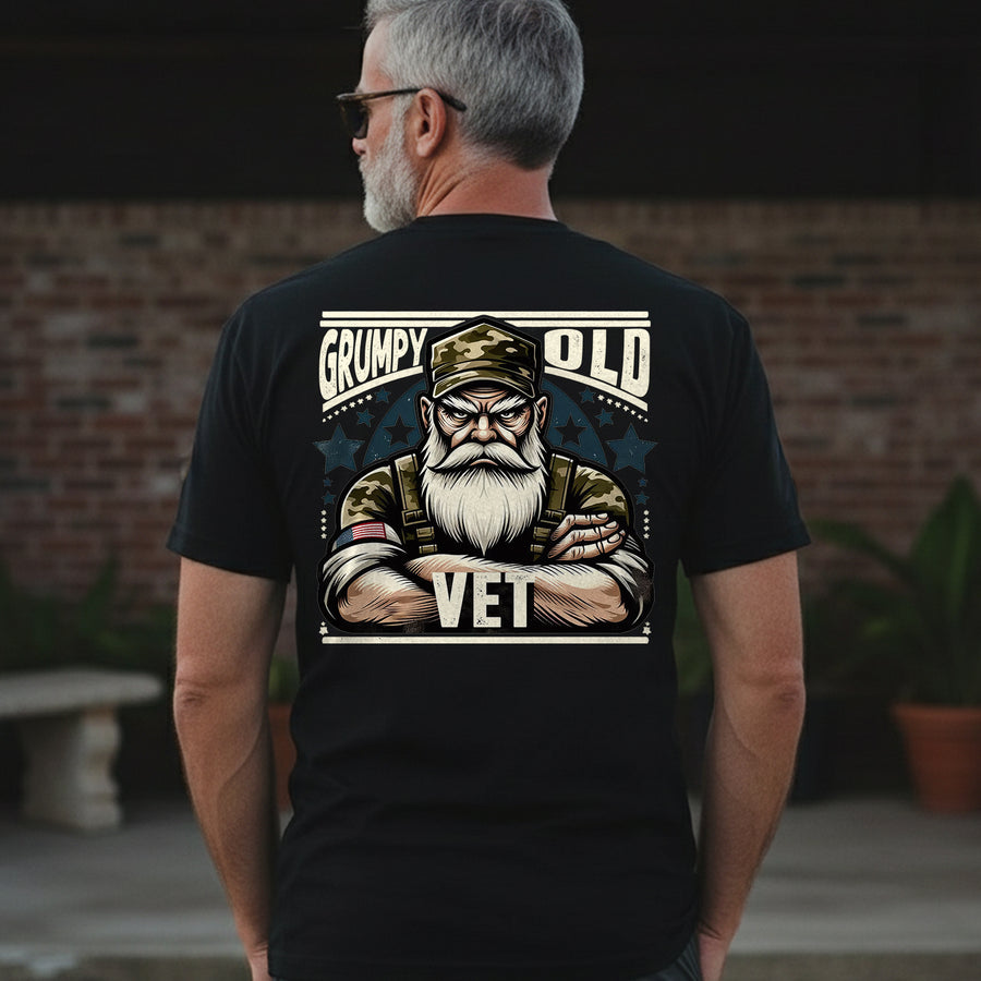 Grumpy Old Vet Proud US Military Veteran T-Shirt