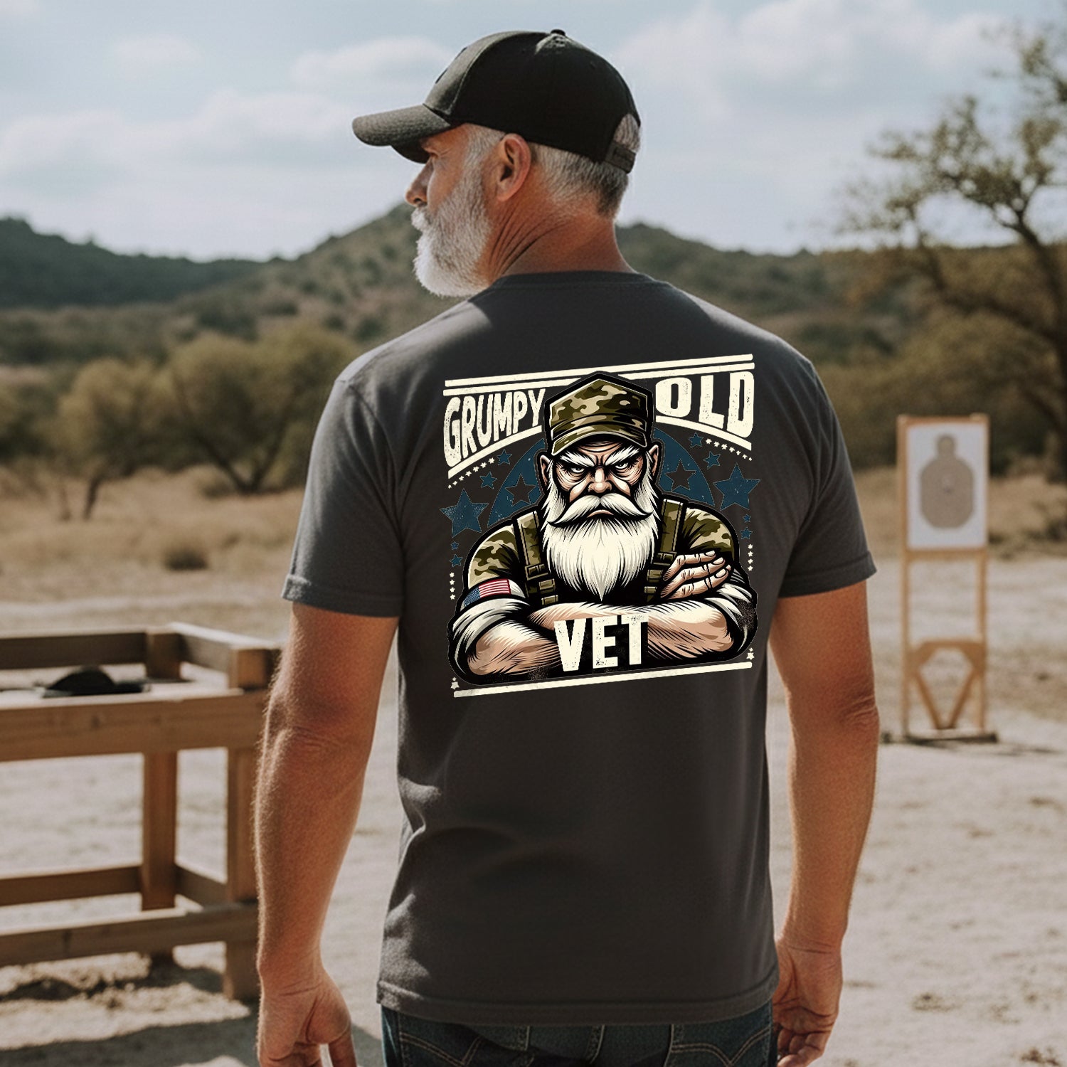 Grumpy Old Vet Proud US Military Veteran T-Shirt