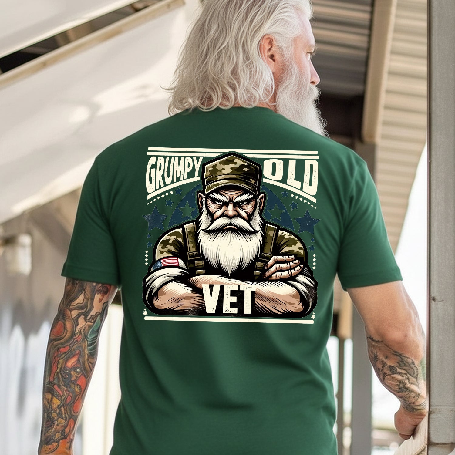 Grumpy Old Vet Proud US Military Veteran T-Shirt