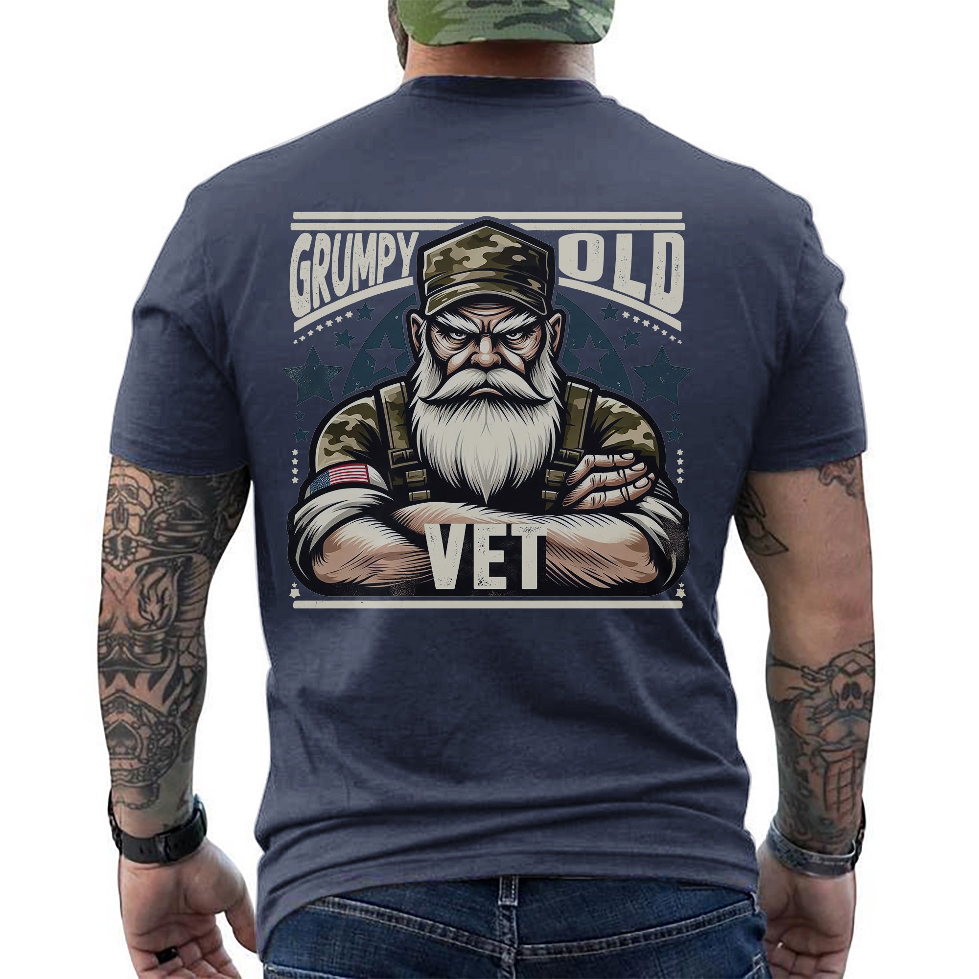Grumpy Old Vet Proud US Military Veteran Patriotic Humor and Pride T-Shirt