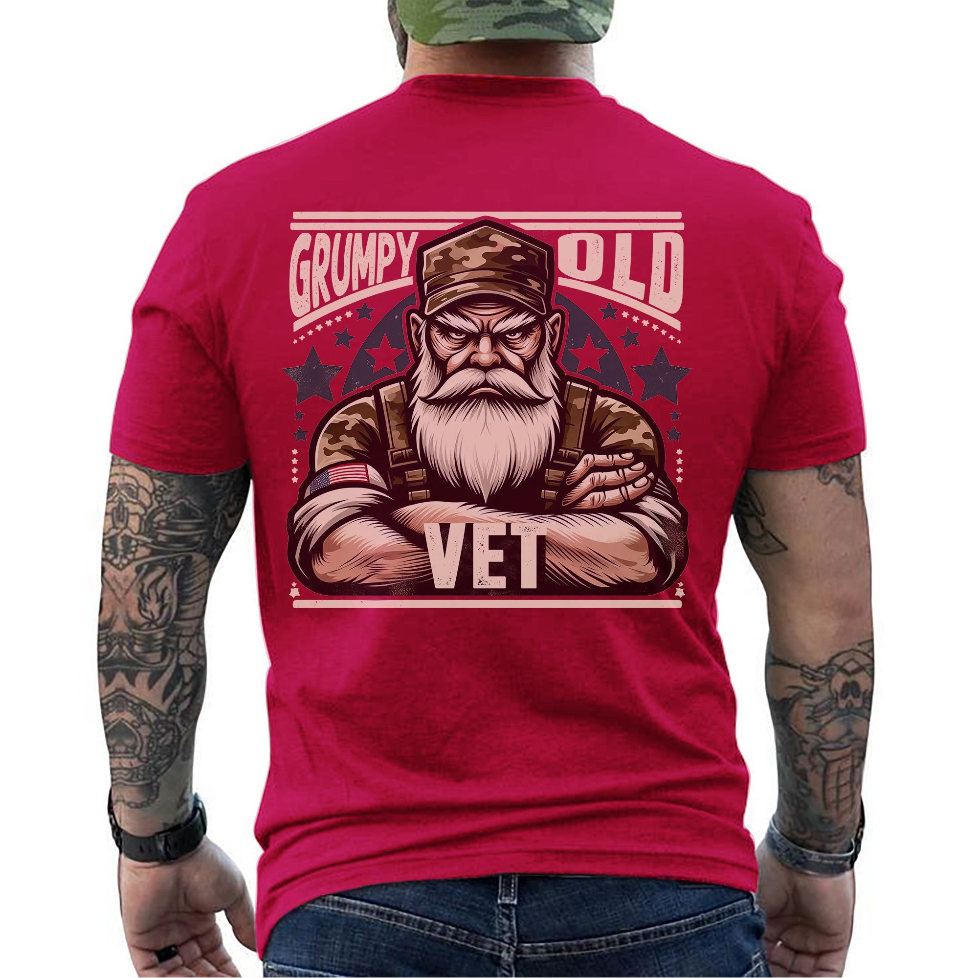Grumpy Old Vet Proud US Military Veteran Patriotic Humor and Pride T-Shirt
