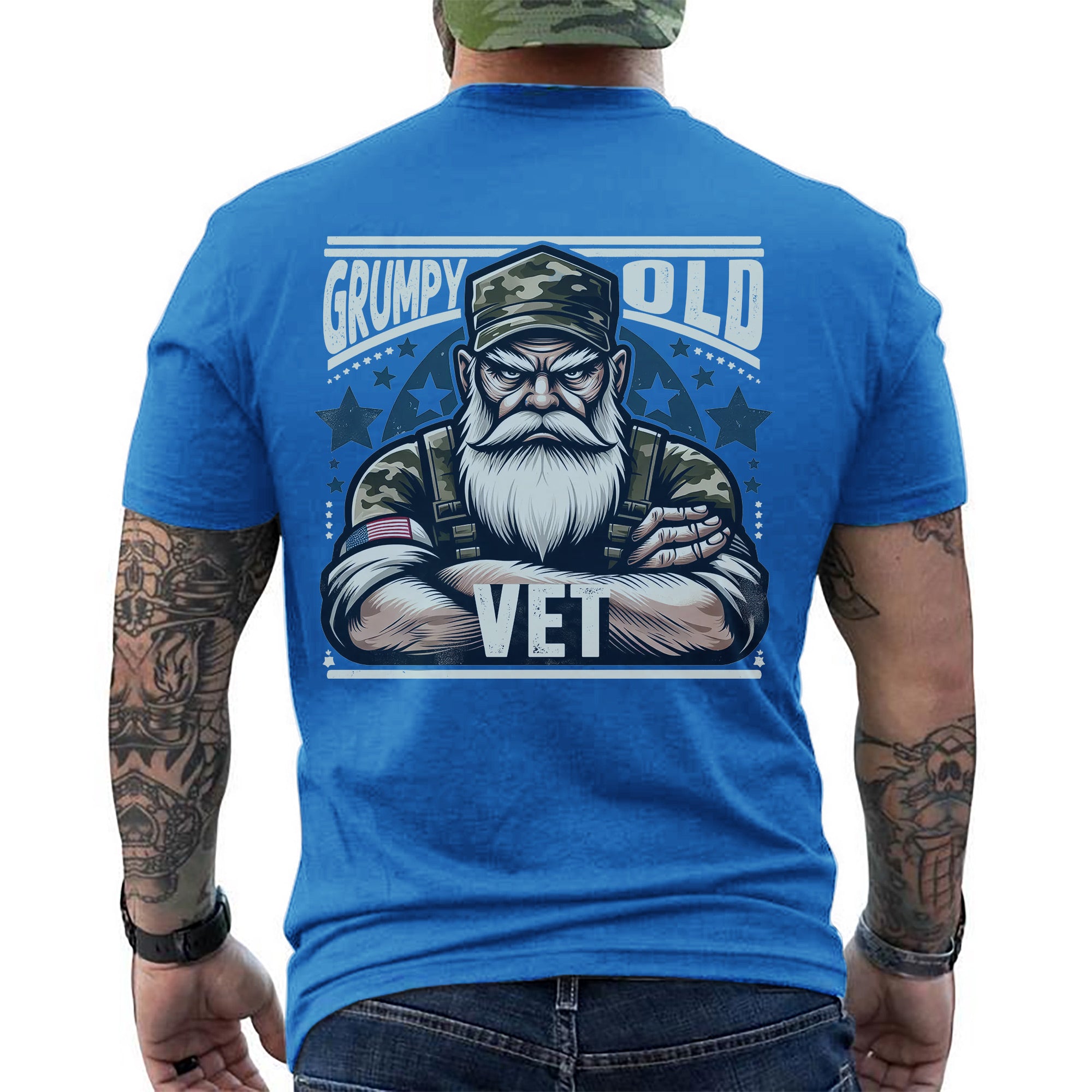 Grumpy Old Vet Proud US Military Veteran Patriotic Humor and Pride T-Shirt