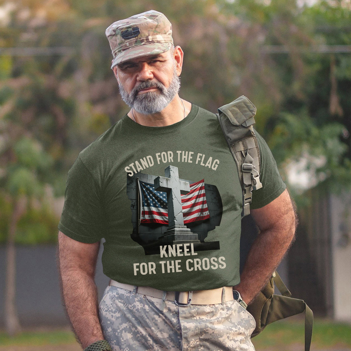 Stand for the Flag Kneel for the Cross T-Shirt
