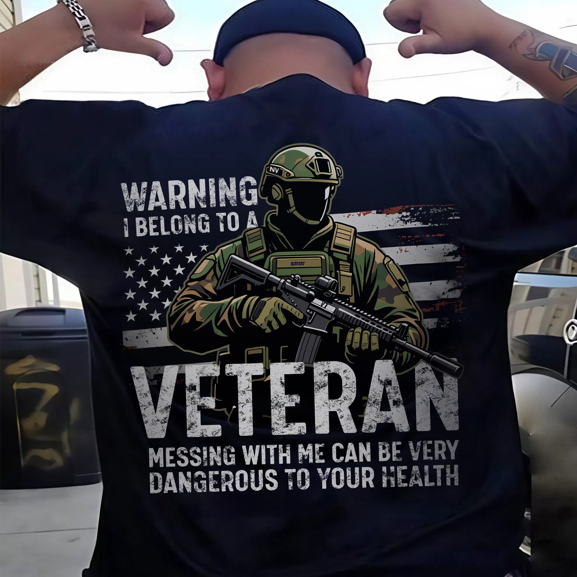 Warning I Belong to a Veteran Messing with Me Is Dangerous and Not Recommended for Safety T-Shirt