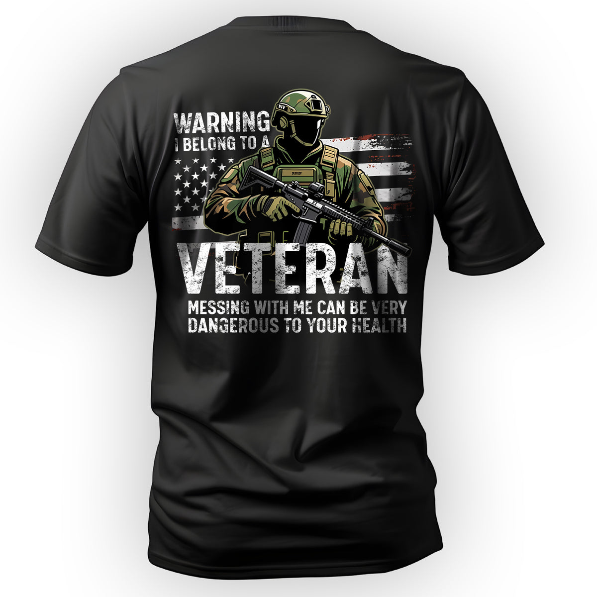 Warning I Belong to a Veteran Messing with T-Shirt Main image