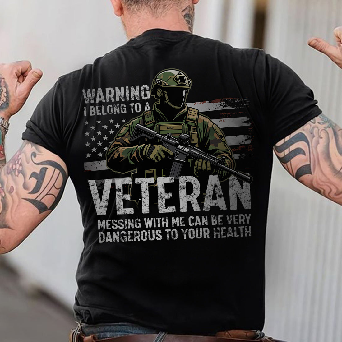 Warning I Belong to a Veteran Messing with Me Is Dangerous and Not Recommended for Safety T-Shirt