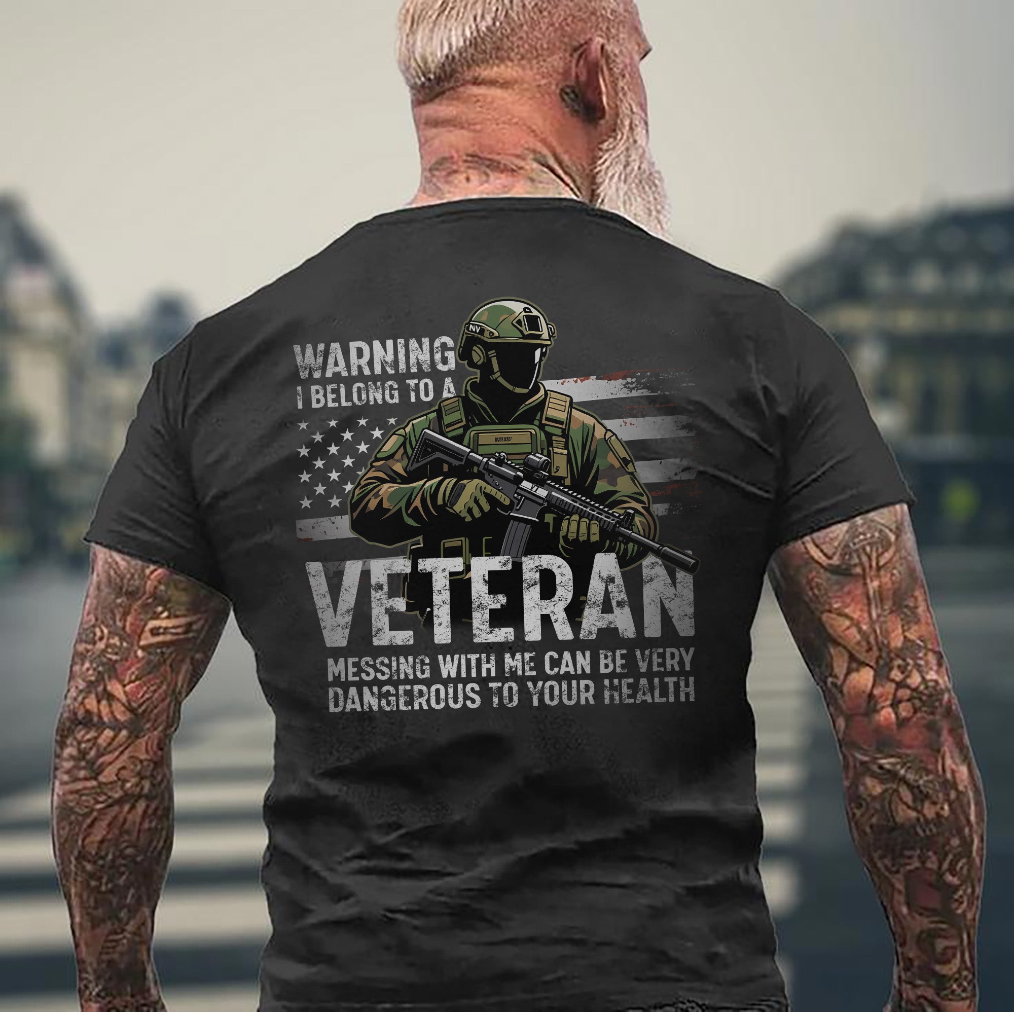Warning I Belong to a Veteran Messing with Me Is Dangerous and Not Recommended for Safety T-Shirt