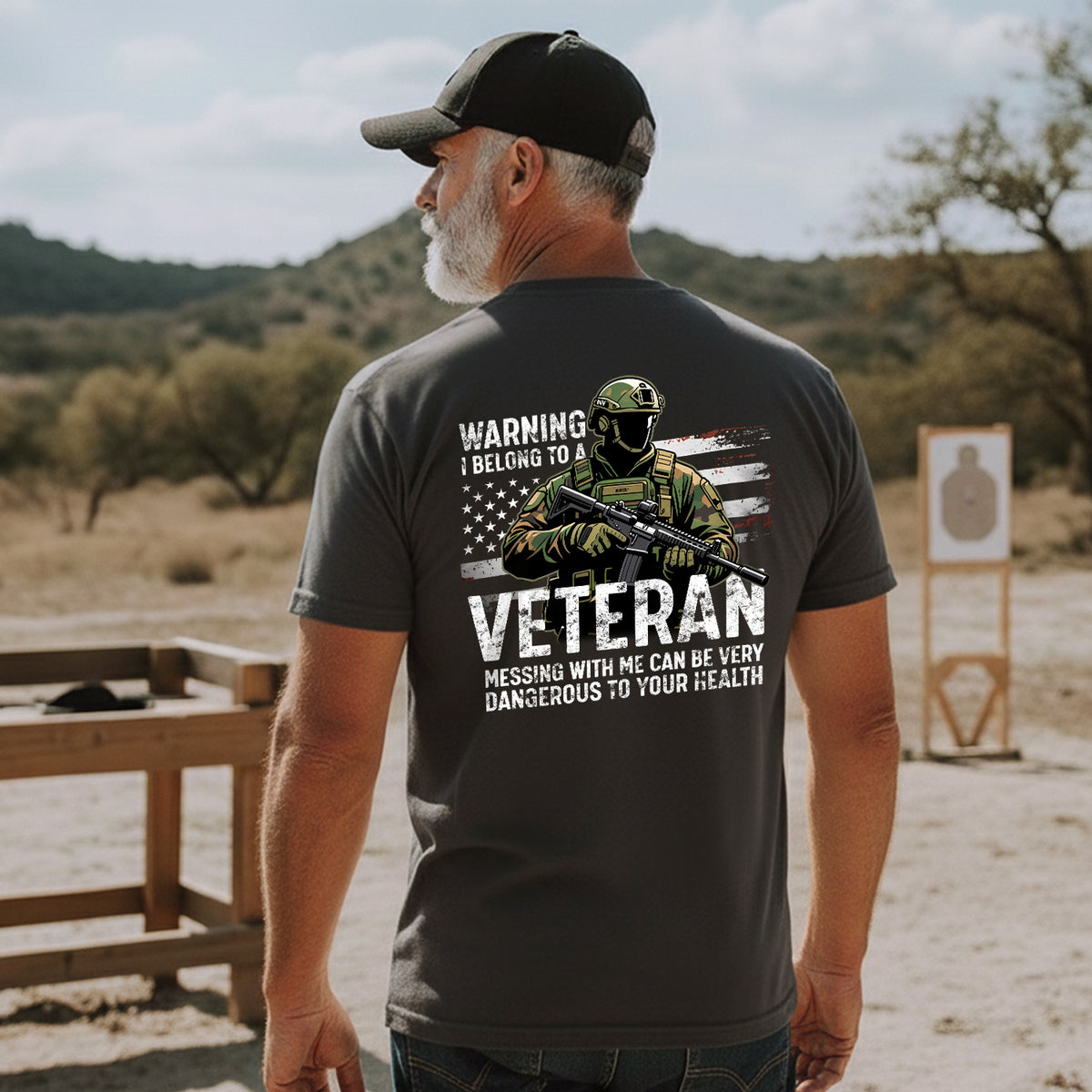 Warning I Belong to a Veteran Messing with Me Is Dangerous and Not Recommended for Safety T-Shirt