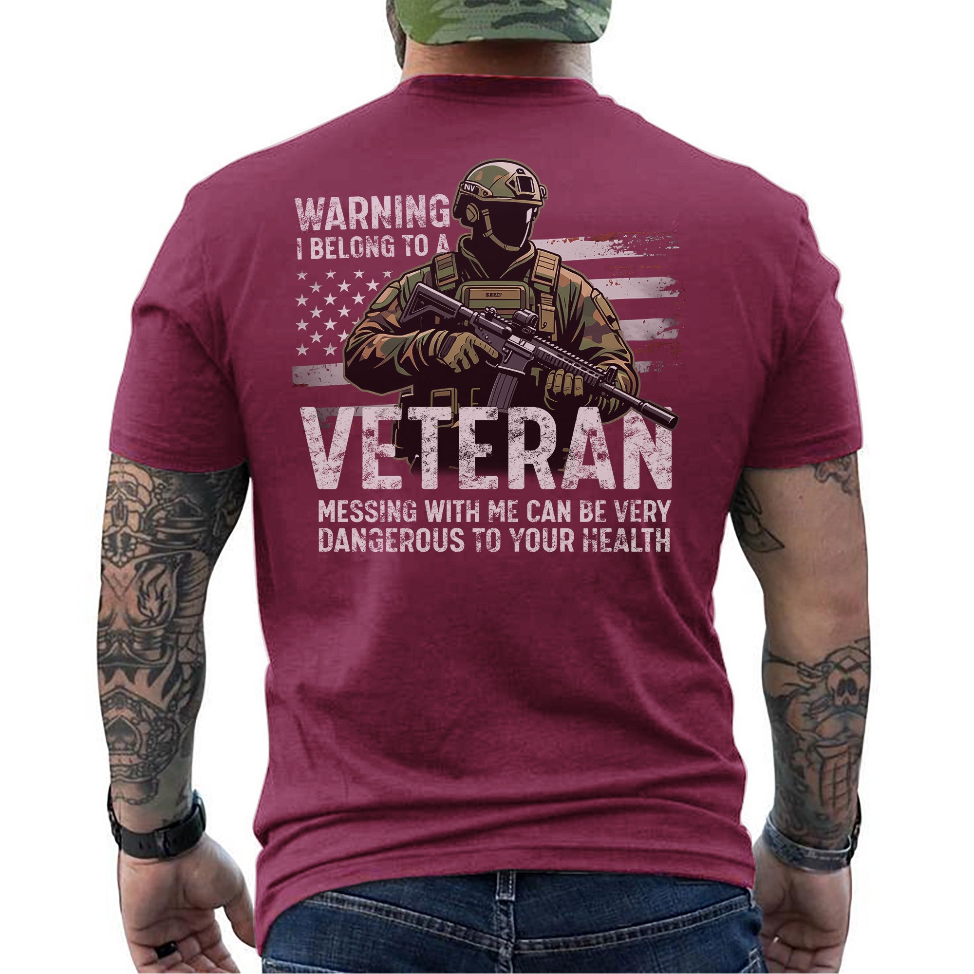 Warning I Belong to a Veteran Messing with Me Is Dangerous and Not Recommended for Safety T-Shirt