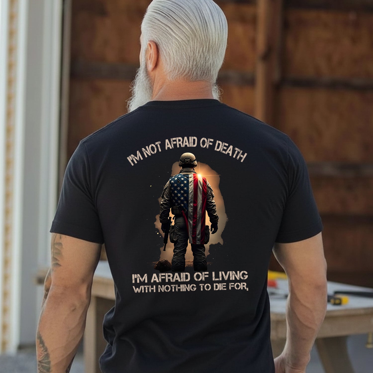 I'm Not Afraid of Death I'm Afraid of Living with Nothing Worth Dying For Veteran Mindset T-Shirt Secondary image