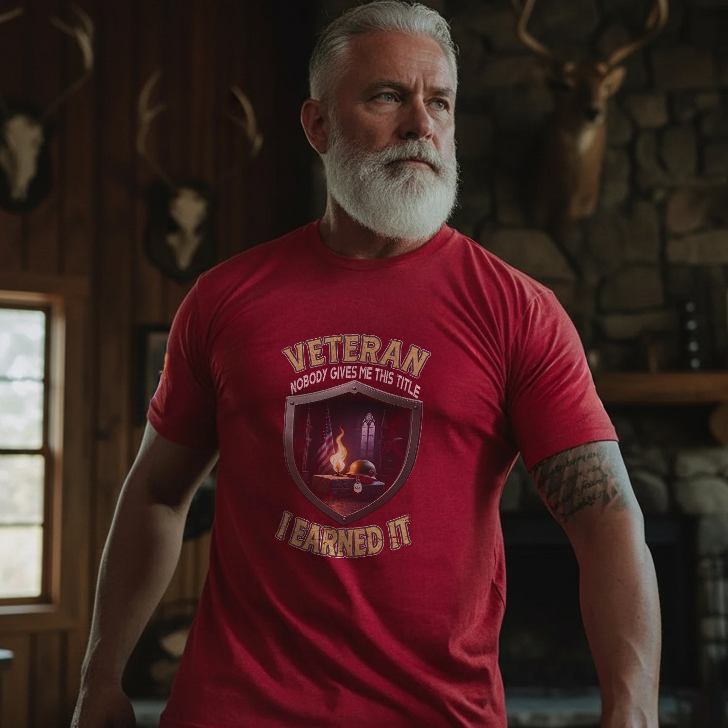 Veteran Nobody Gave Me This Title I Earned It with Blood Sweat Sacrifice and Relentless Pride T-Shirt Secondary image