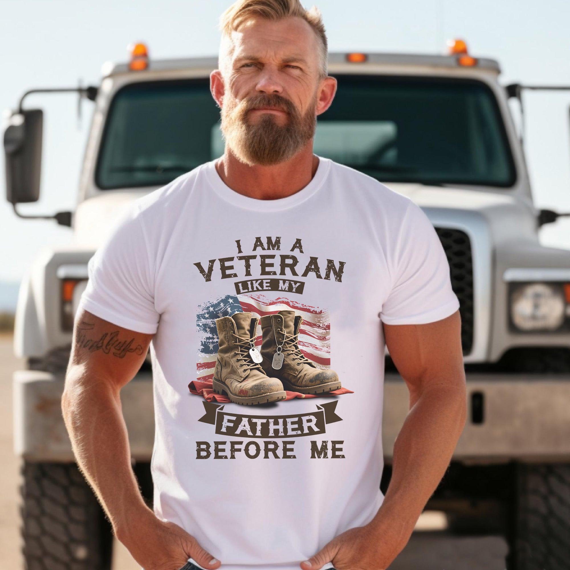 I Am a Veteran Like My Father Before Me Carrying the Legacy of Service Honor and Patriotism T-Shirt