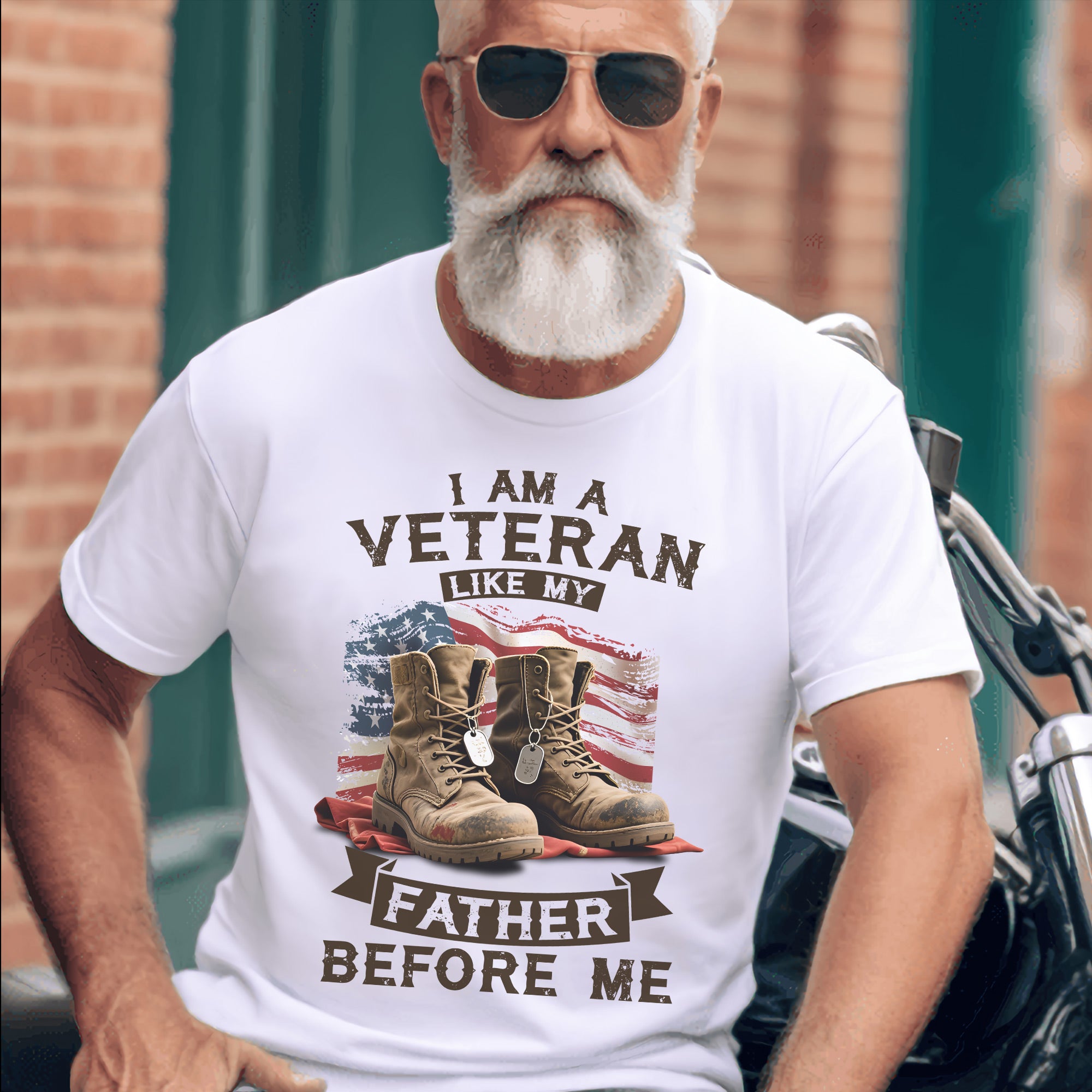 I Am a Veteran Like My Father Before Me Carrying the Legacy of Service Honor and Patriotism T-Shirt