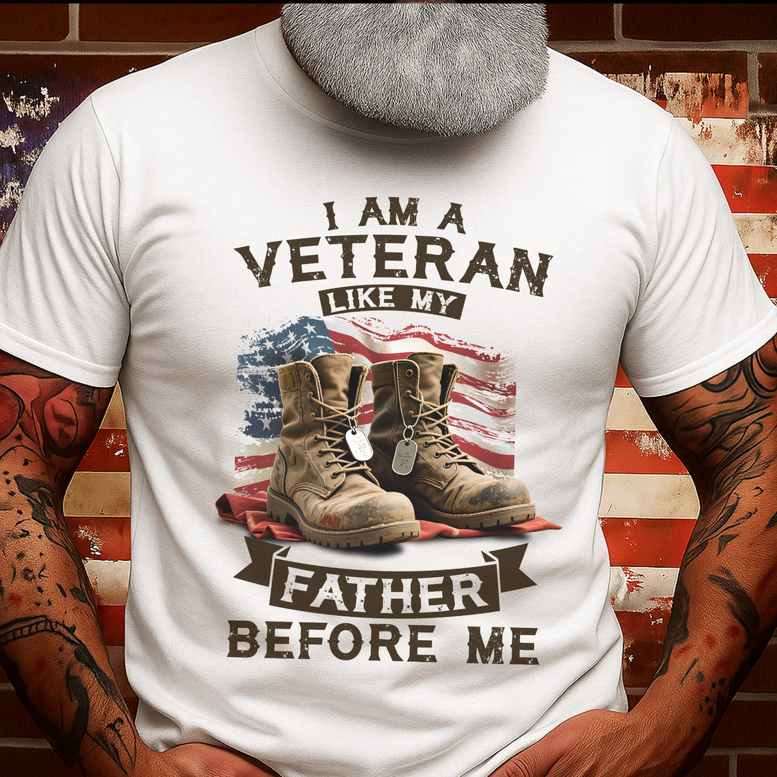 I Am a Veteran Like My Father Before Me Carrying the Legacy of Service Honor and Patriotism T-Shirt