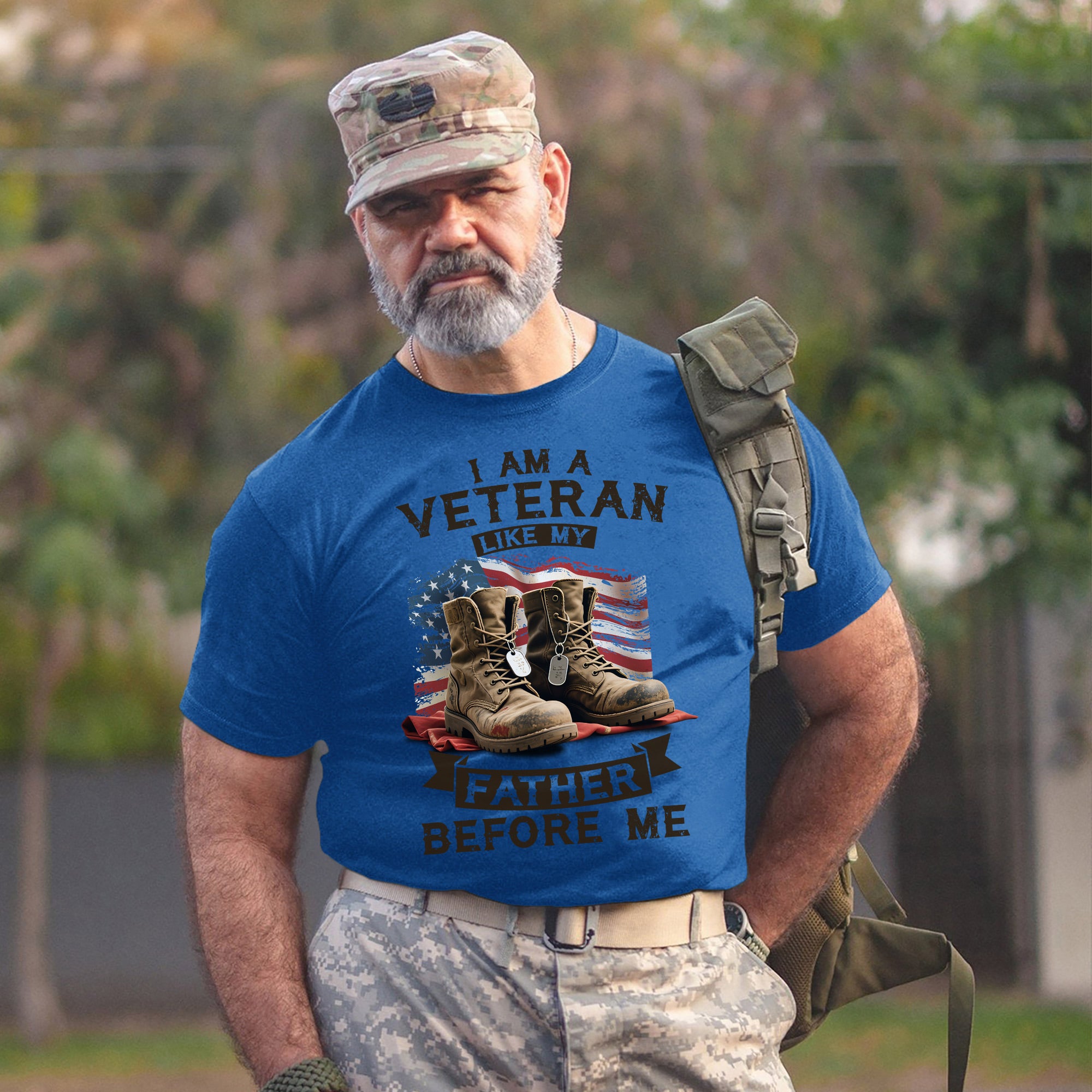 I Am a Veteran Like My Father Before Me Carrying the Legacy of Service Honor and Patriotism T-Shirt