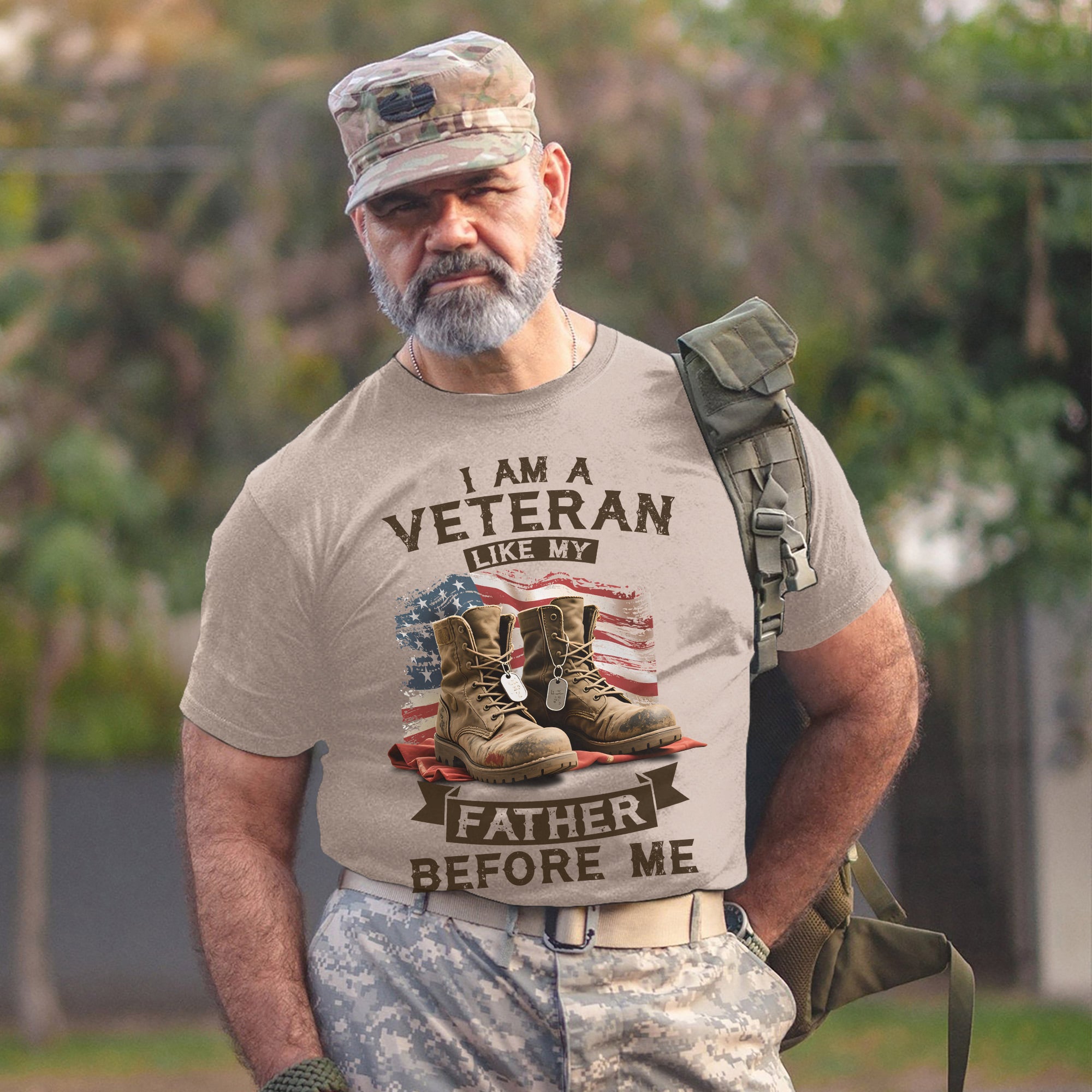 I Am a Veteran Like My Father Before Me Carrying the Legacy of Service Honor and Patriotism T-Shirt