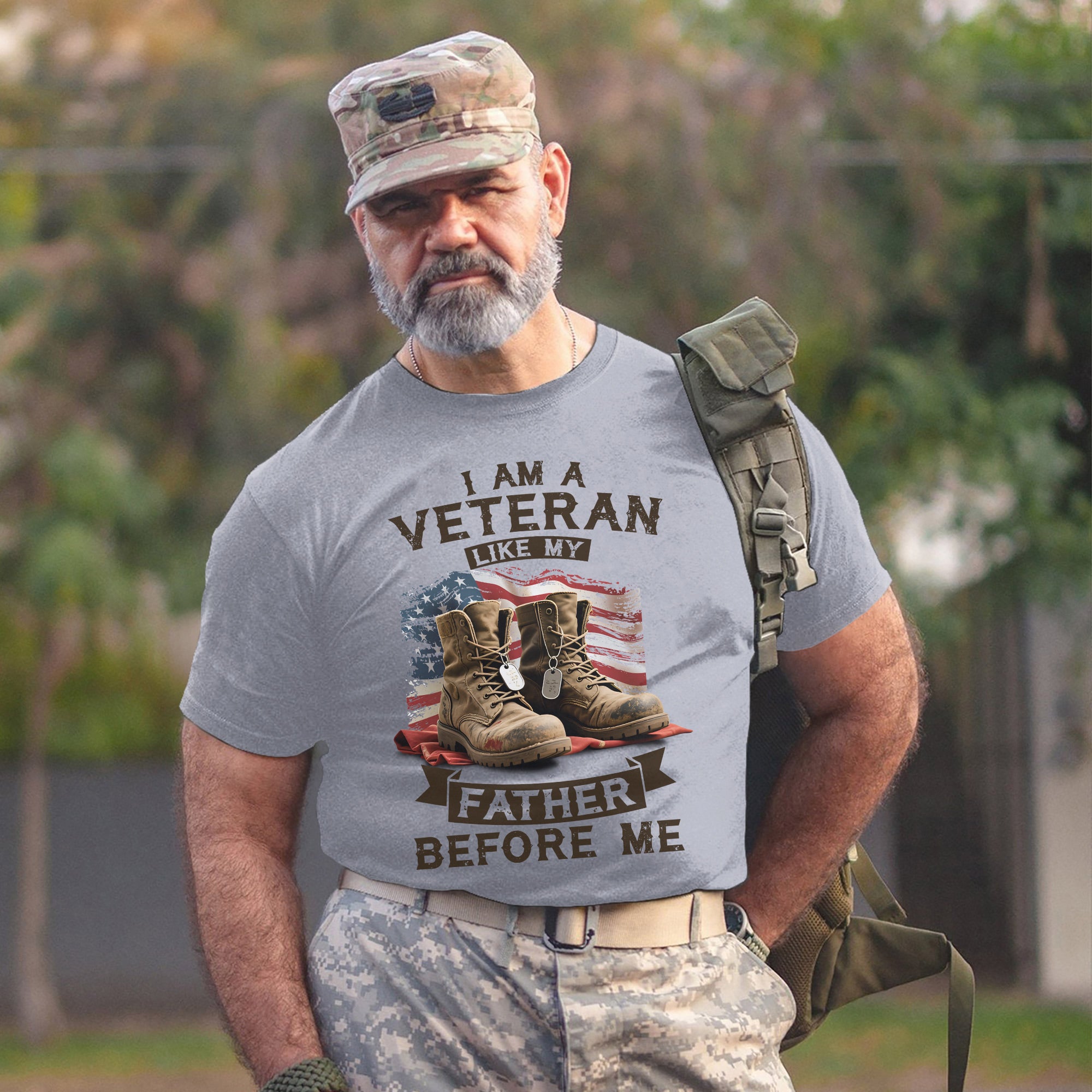 I Am a Veteran Like My Father Before Me Carrying the Legacy of Service Honor and Patriotism T-Shirt