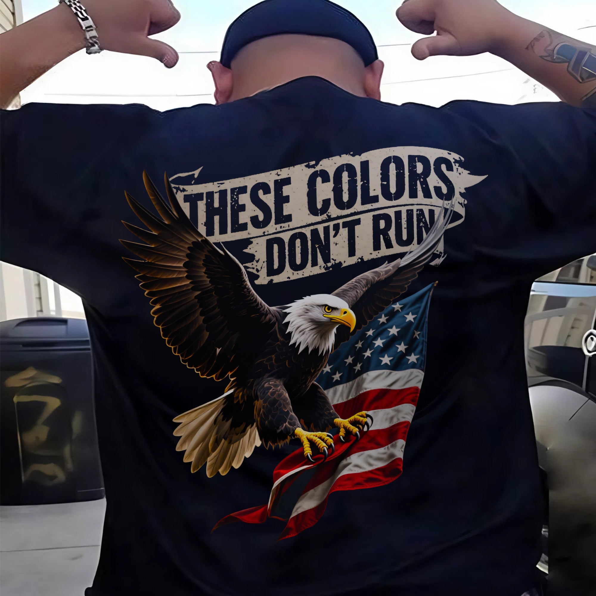 These Colors Don’t Run Bold Patriotic Statement of American Pride Strength and Unwavering Spirit T-Shirt