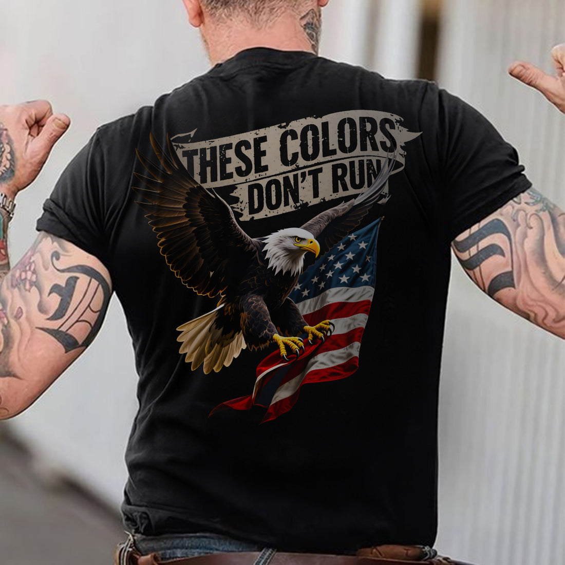 These Colors Don’t Run Bold Patriotic Statement of American Pride Strength and Unwavering Spirit T-Shirt