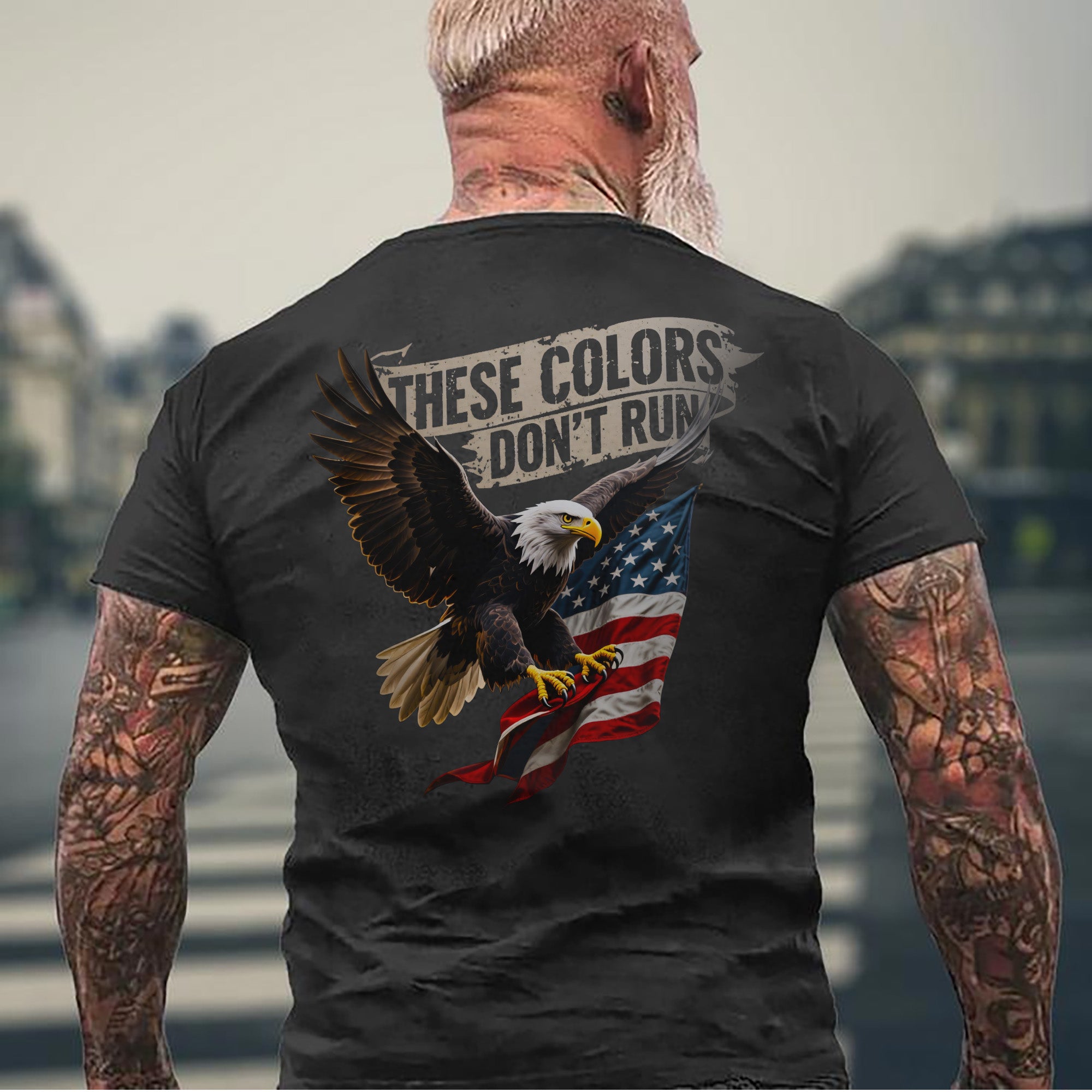 These Colors Don’t Run Bold Patriotic Statement of American Pride Strength and Unwavering Spirit T-Shirt