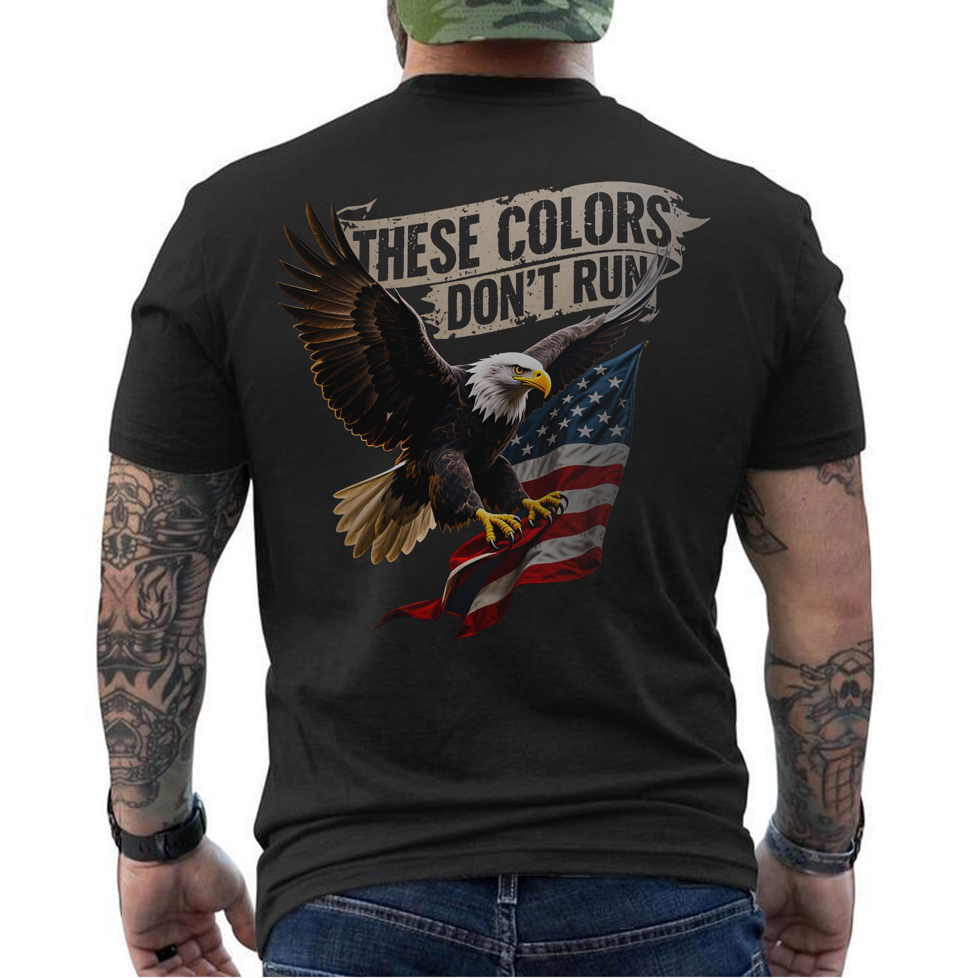 These Colors Don’t Run Bold Patriotic Statement of American Pride Strength and Unwavering Spirit T-Shirt