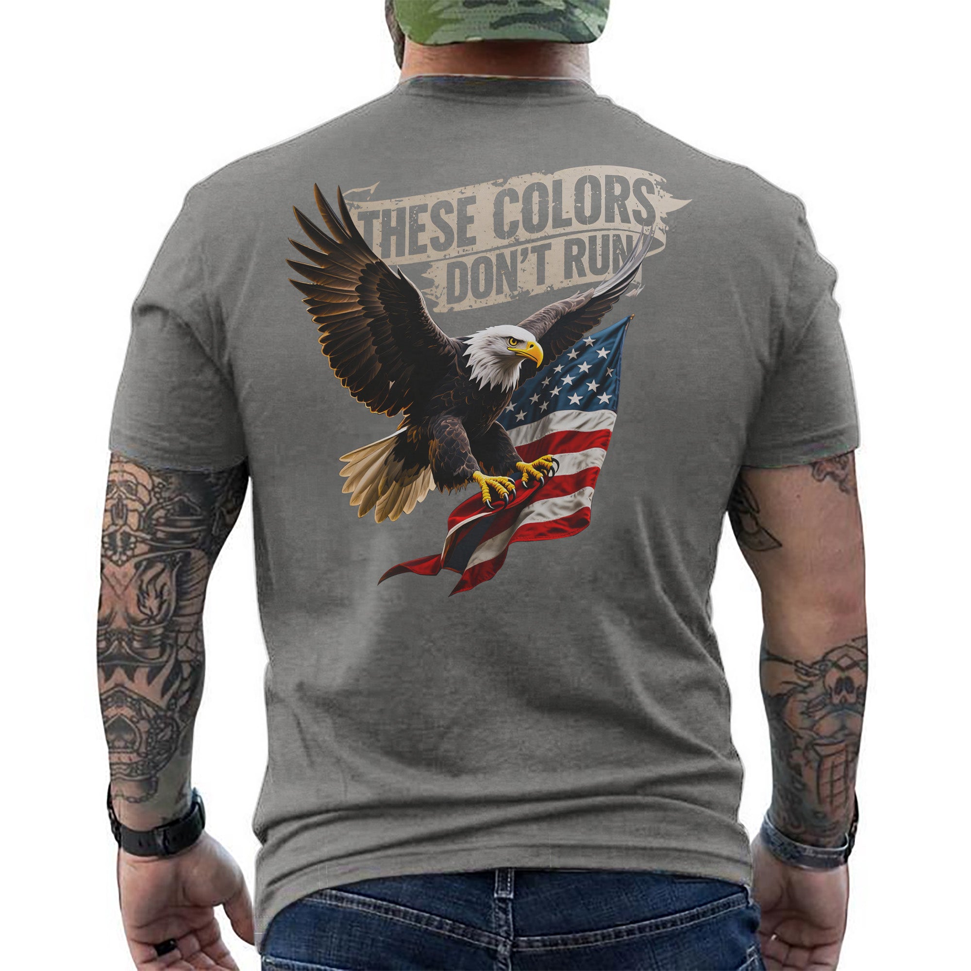 These Colors Don’t Run Bold Patriotic Statement of American Pride Strength and Unwavering Spirit T-Shirt