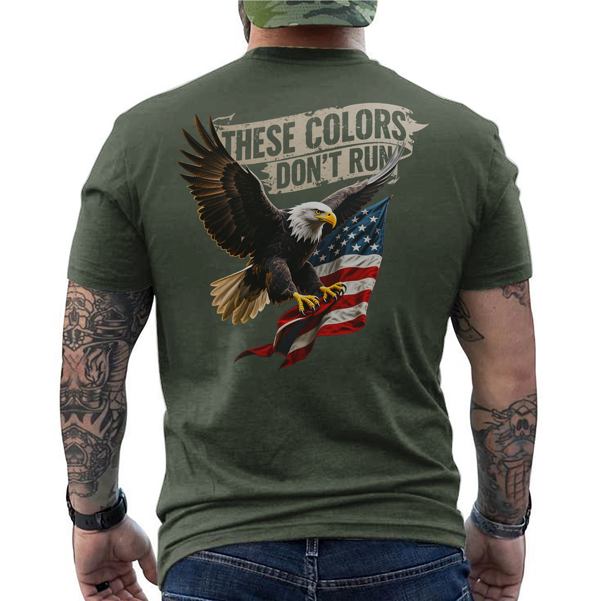 These Colors Don’t Run Bold Patriotic Statement of American Pride Strength and Unwavering Spirit T-Shirt