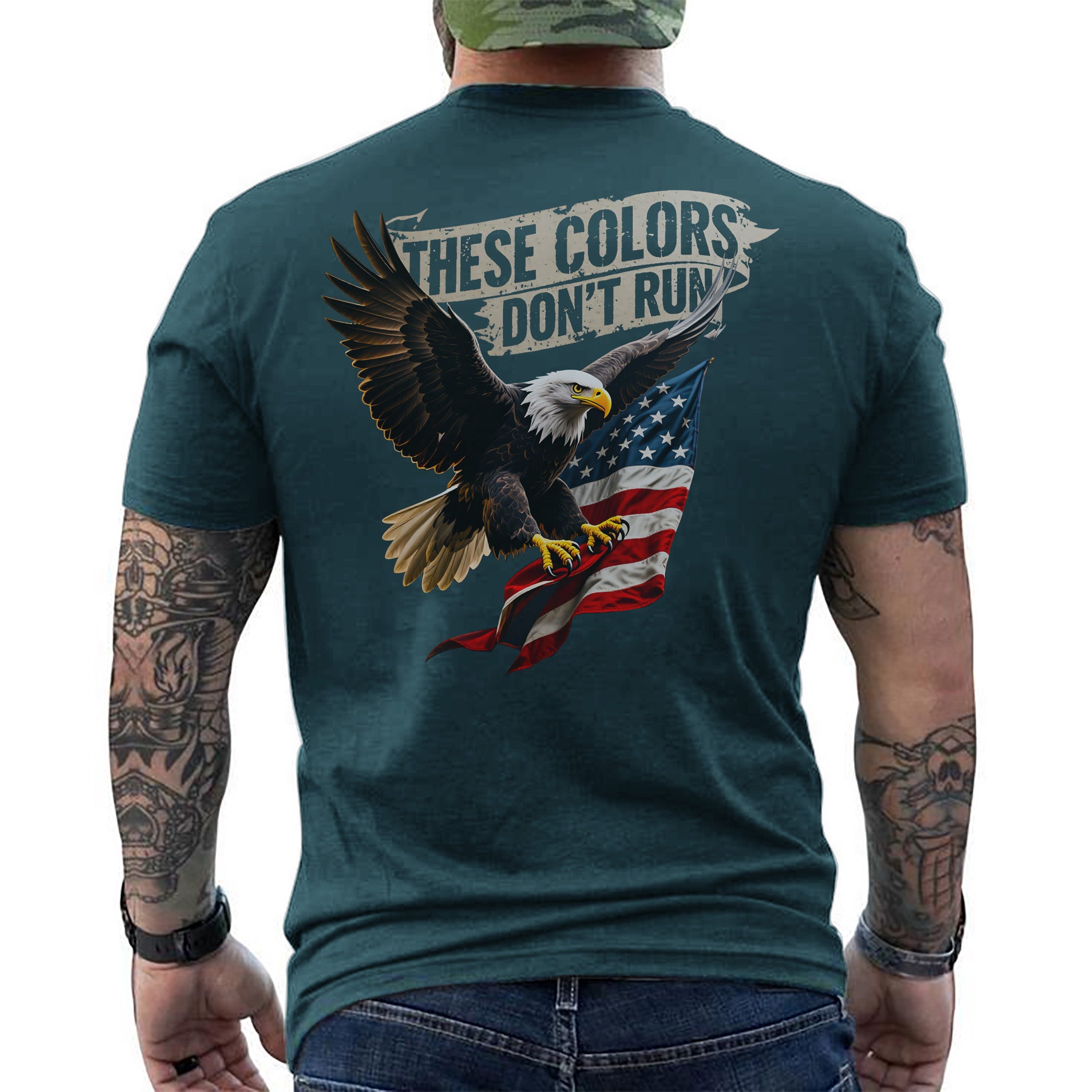 These Colors Don’t Run Bold Patriotic Statement of American Pride Strength and Unwavering Spirit T-Shirt