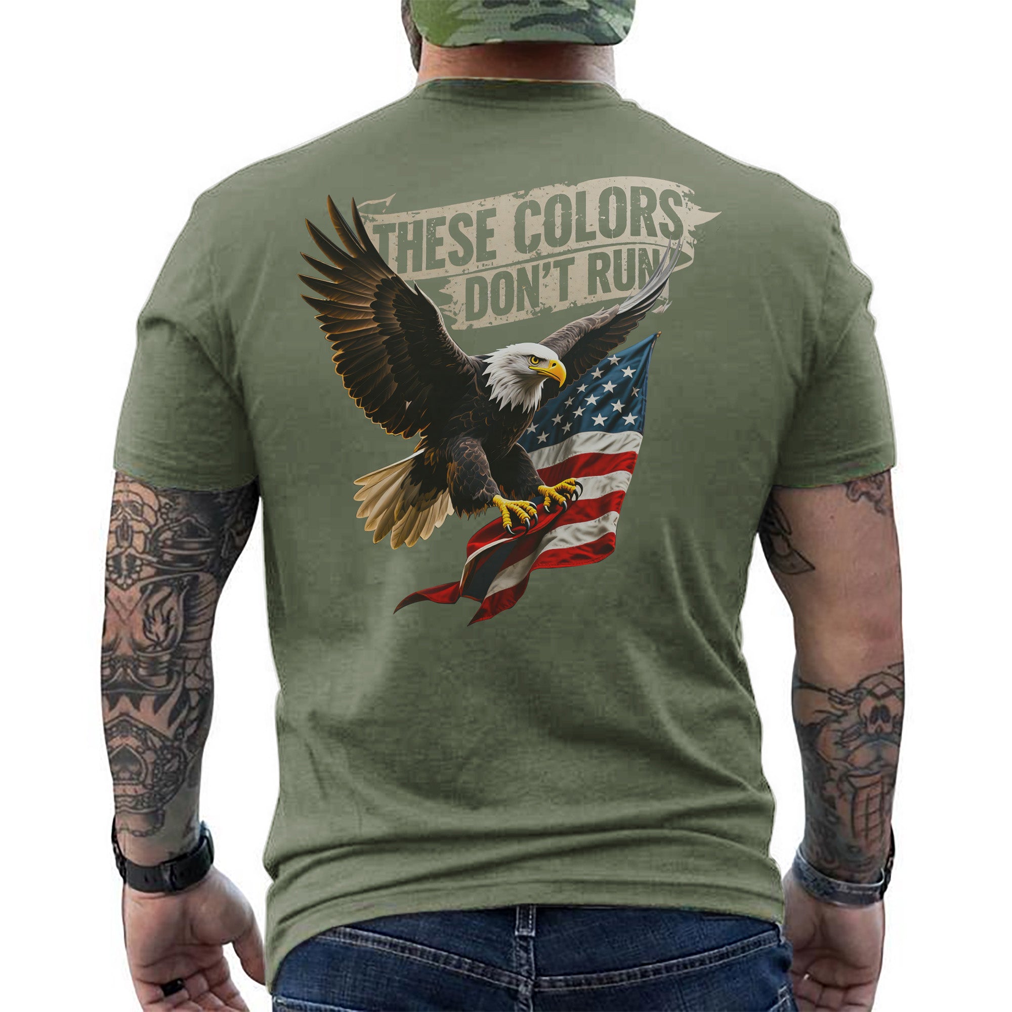 These Colors Don’t Run Bold Patriotic Statement of American Pride Strength and Unwavering Spirit T-Shirt