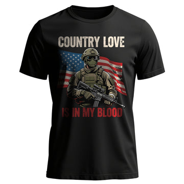 Country Love Is in My Blood Proud T-Shirt